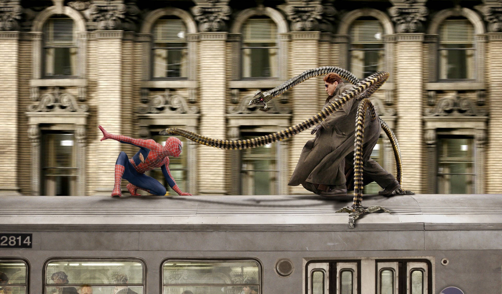 Alfred Molina Doctor Octopus și Spider-Man Fundal