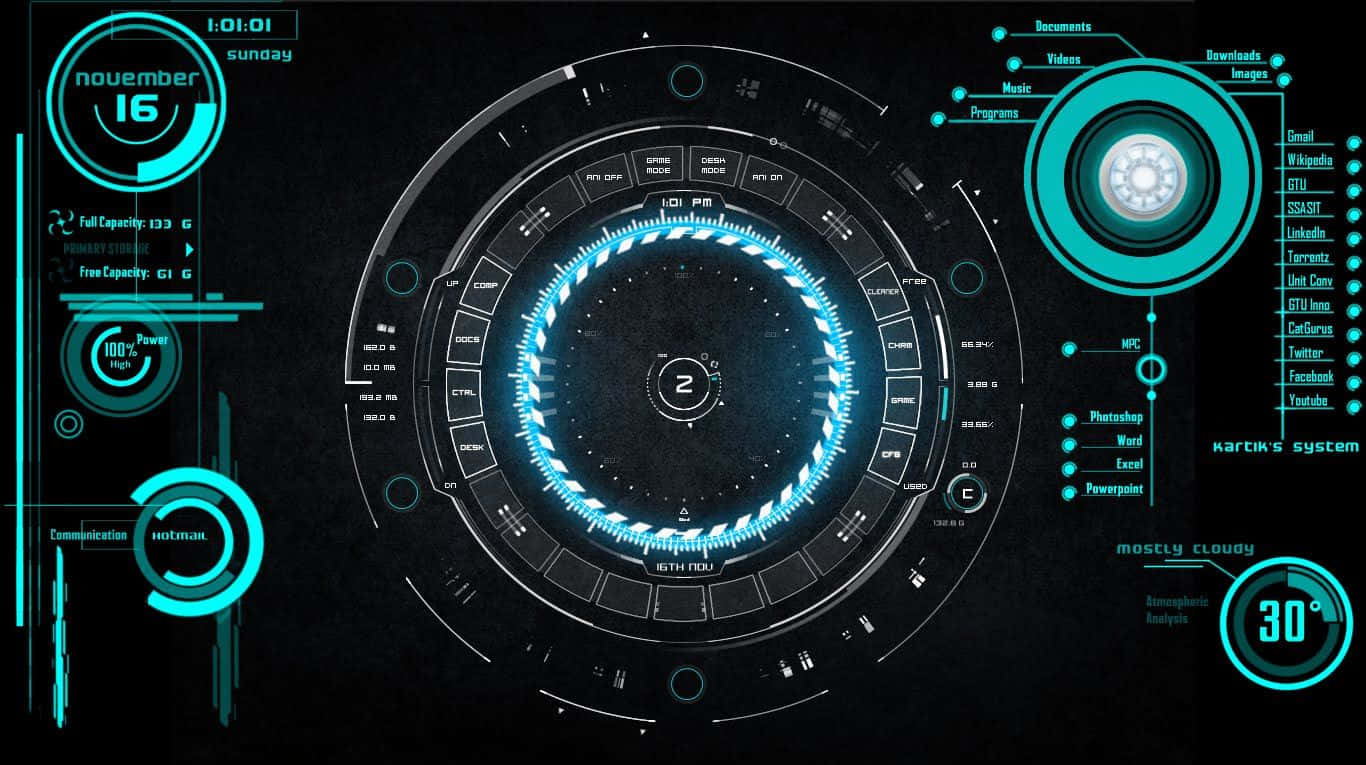 Algoritmul Desktop Jarvis din Iron Man Fundal