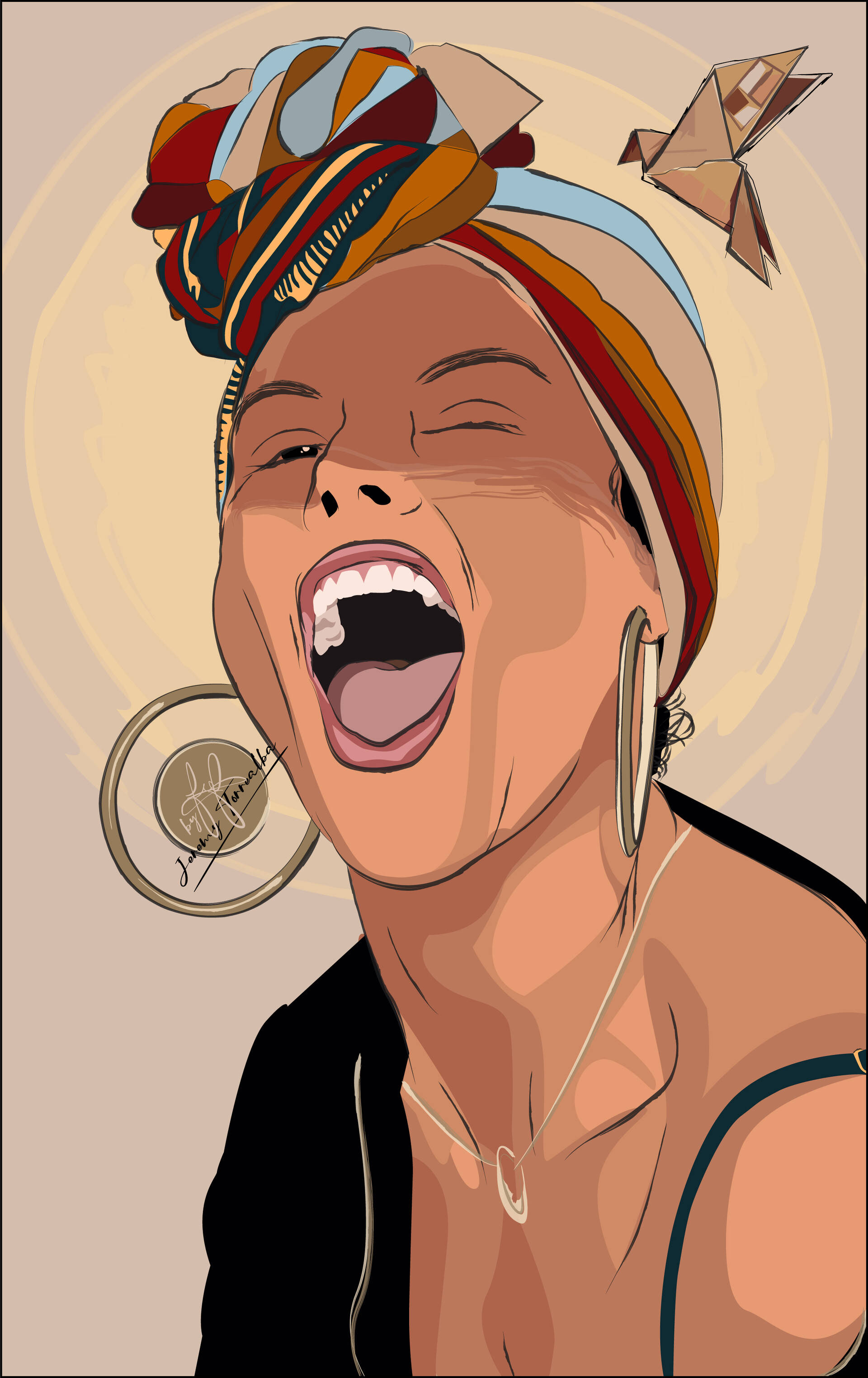 Alicia Keys Ilustrație Digitală Fundal