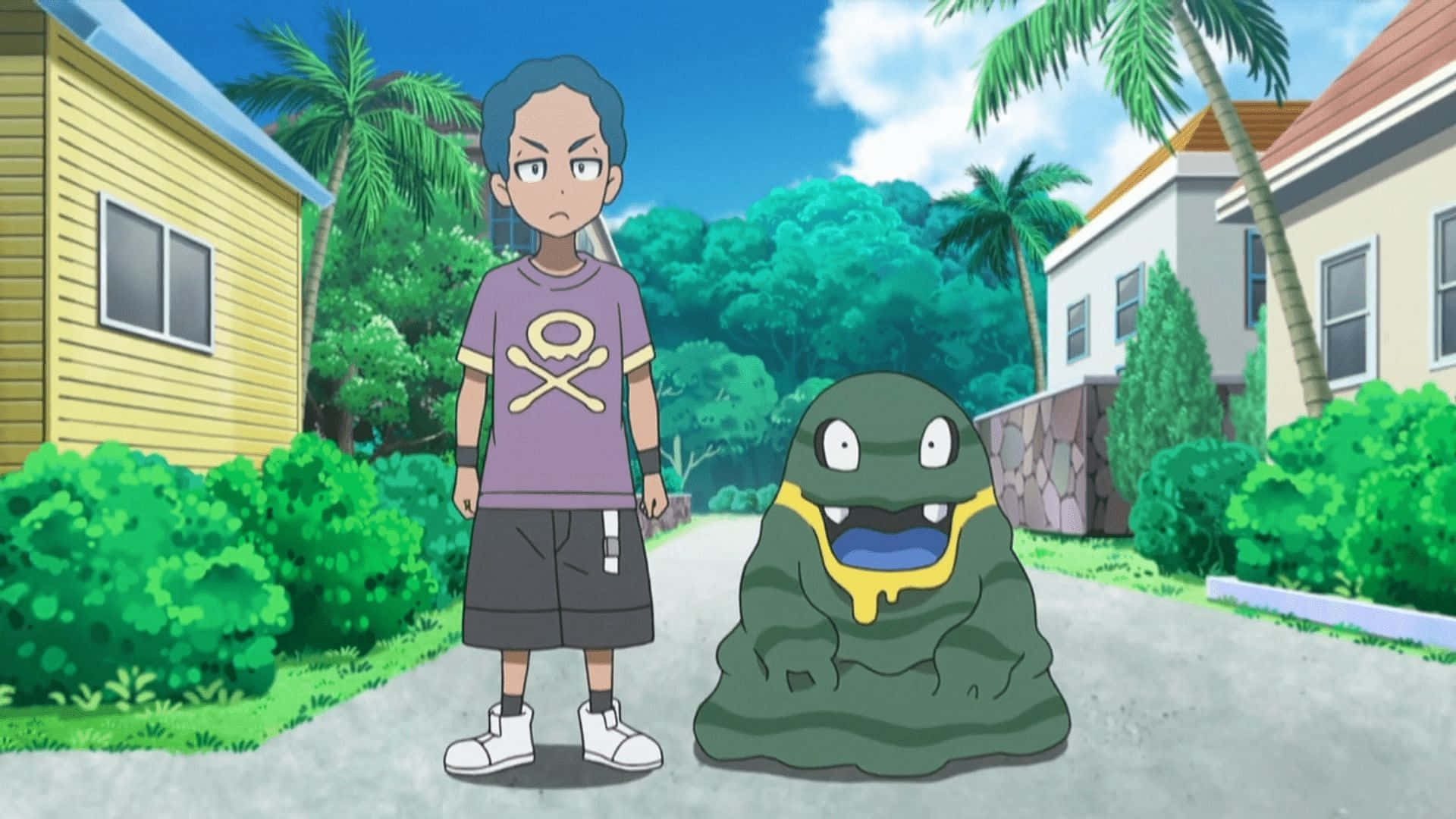 Alolan Grimer în anime-ul Pokemon Fundal