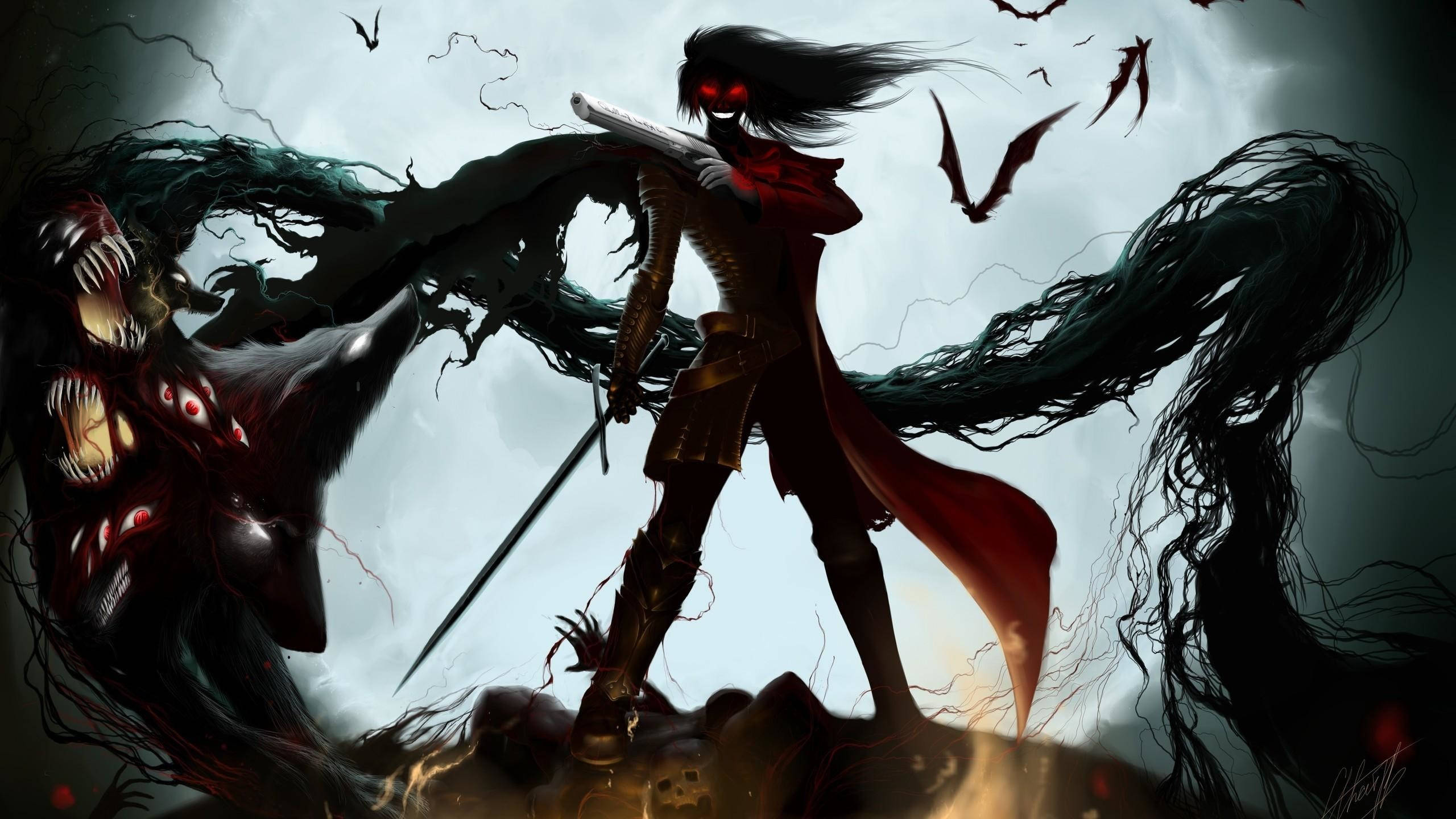 Alucard Anime Pfp Edgy Fundal