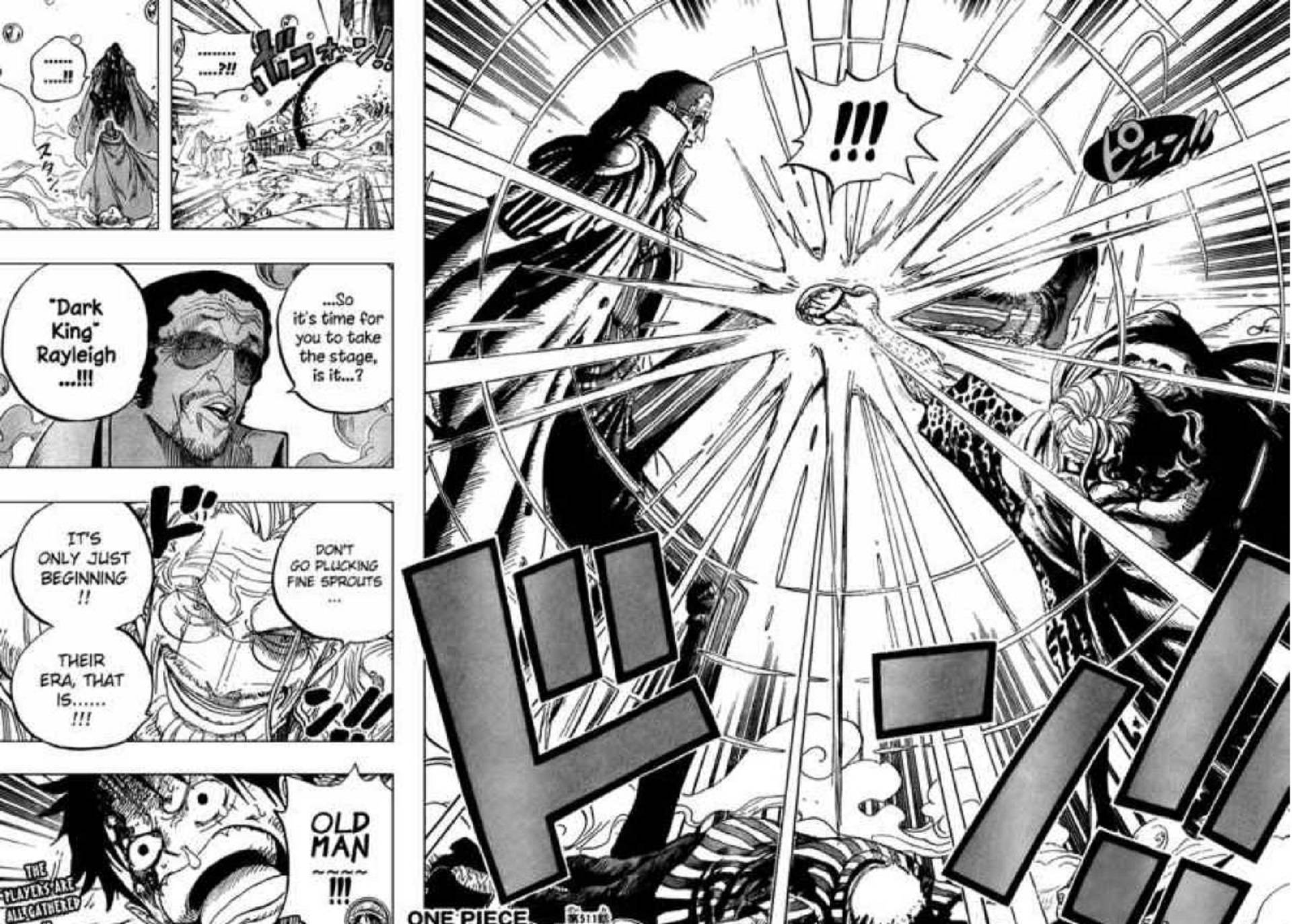 Amiralul Kizaru vs Rayleigh – Panel Manga Fundal