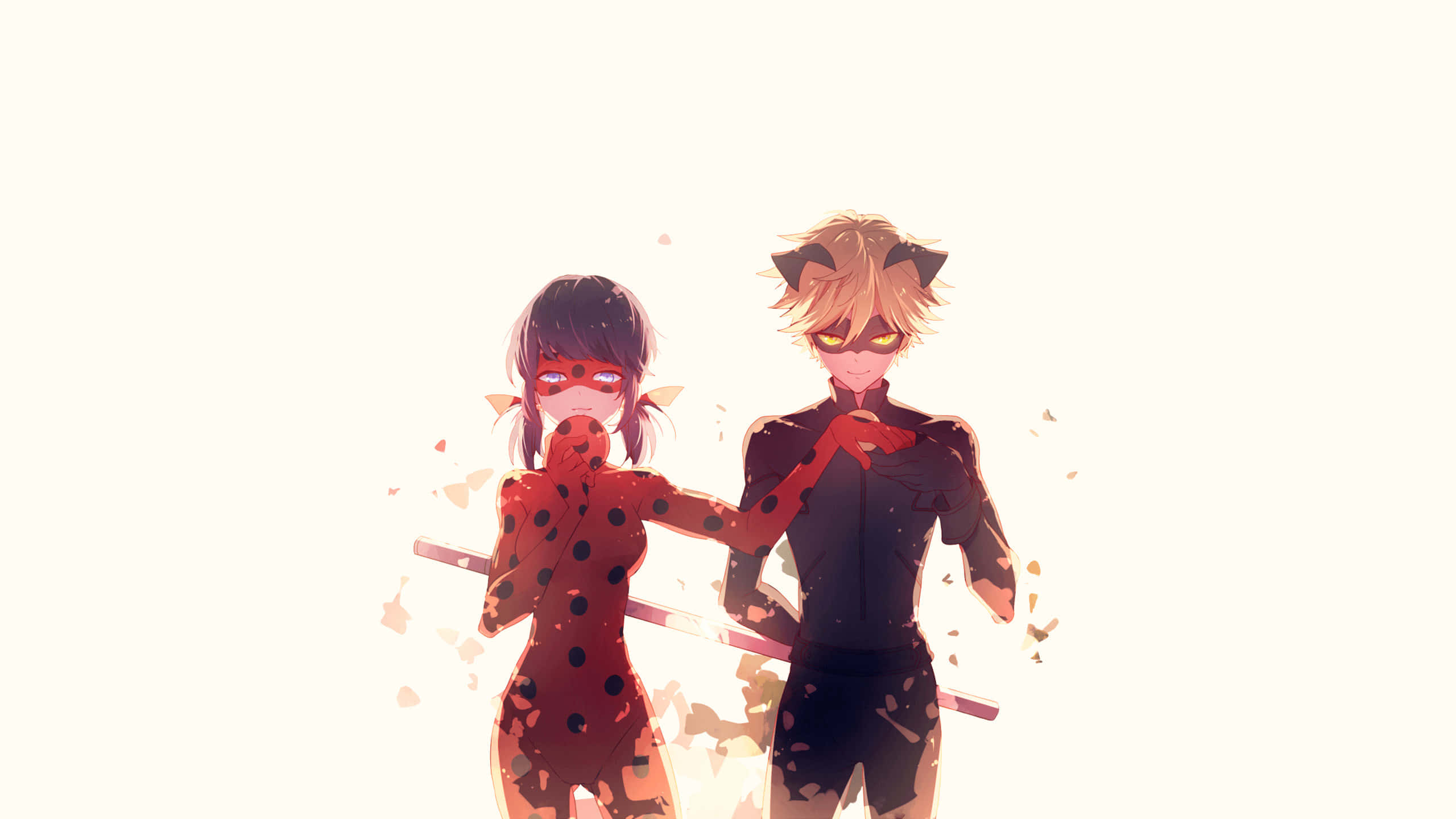 Amuzantă imagine estetică anime Ladybug și Cat Noir Fundal