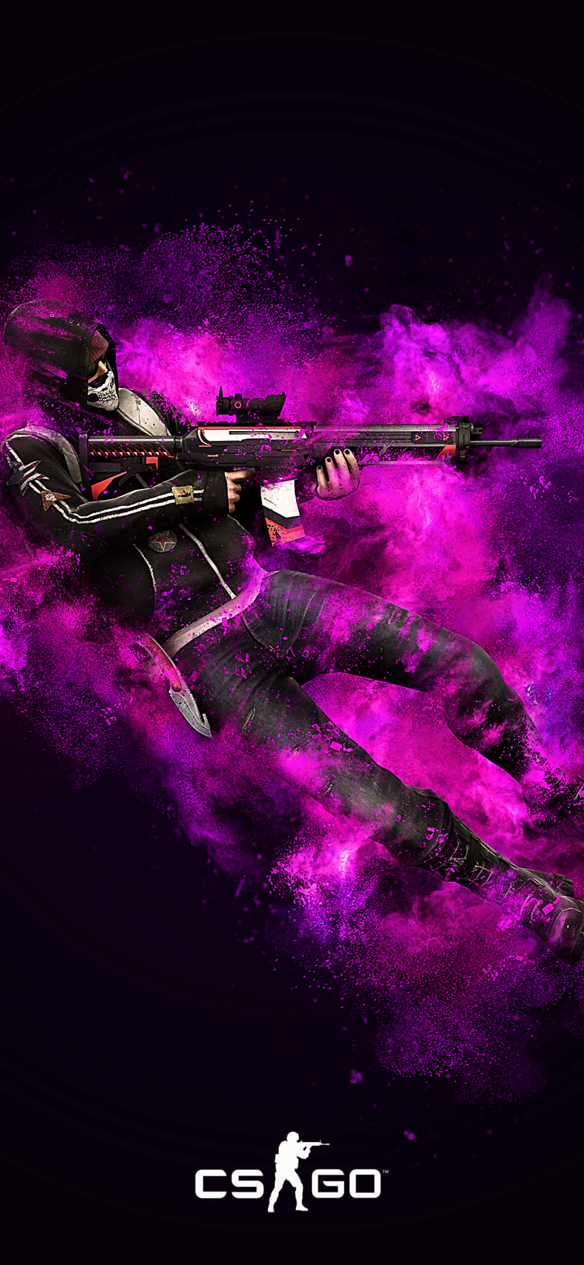 Android Counter-strike Global Offensive Terorist Cu Fundal Aura Purpuriu Fundal
