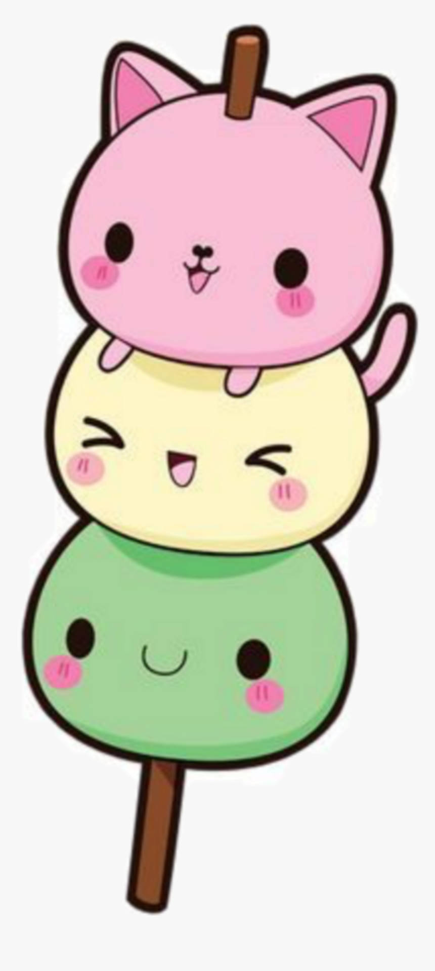 Animale drăguțe Kawaii Mochi Fundal