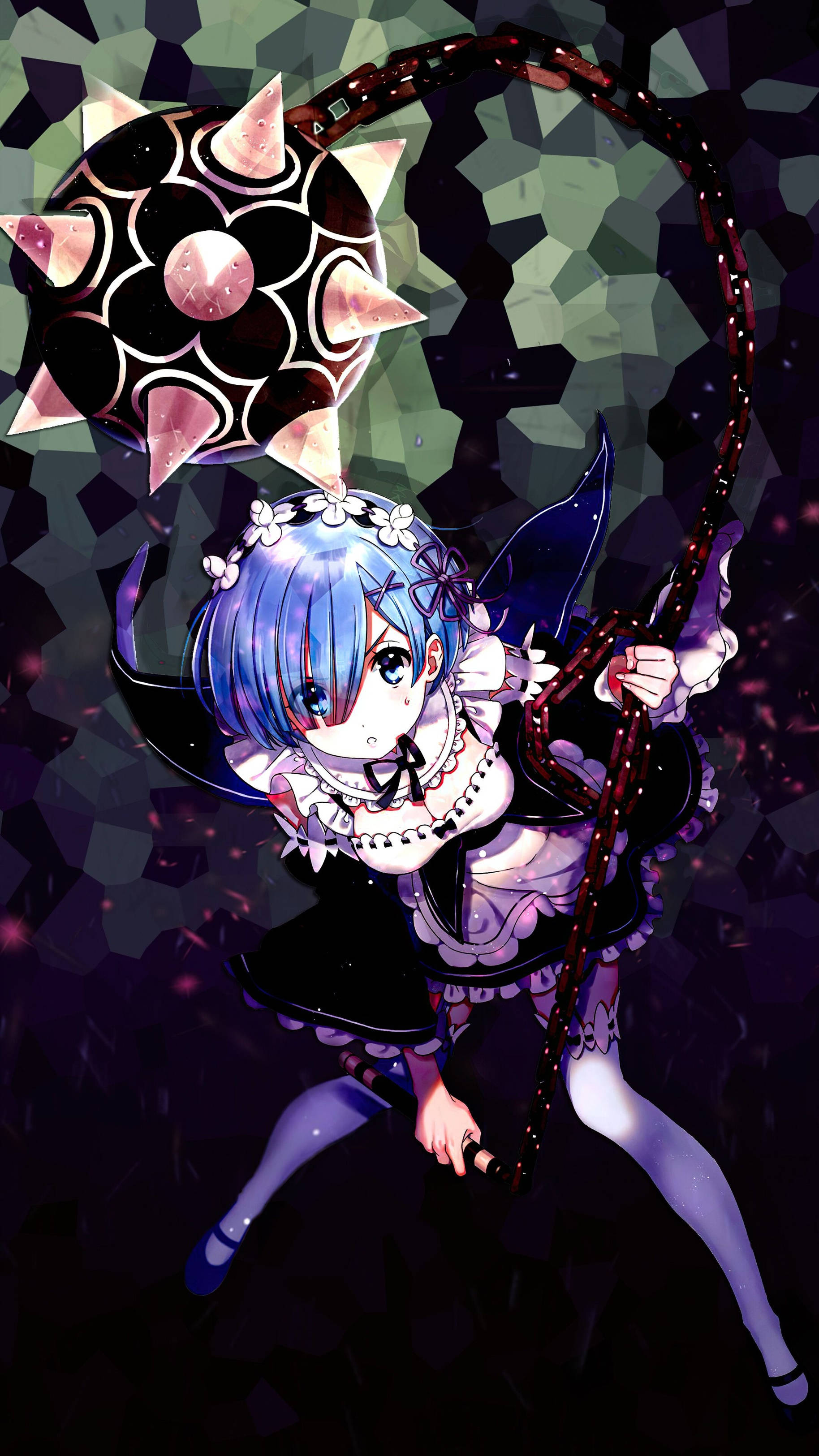 Anime 4K Re:Zero Rem pentru iPhone Fundal