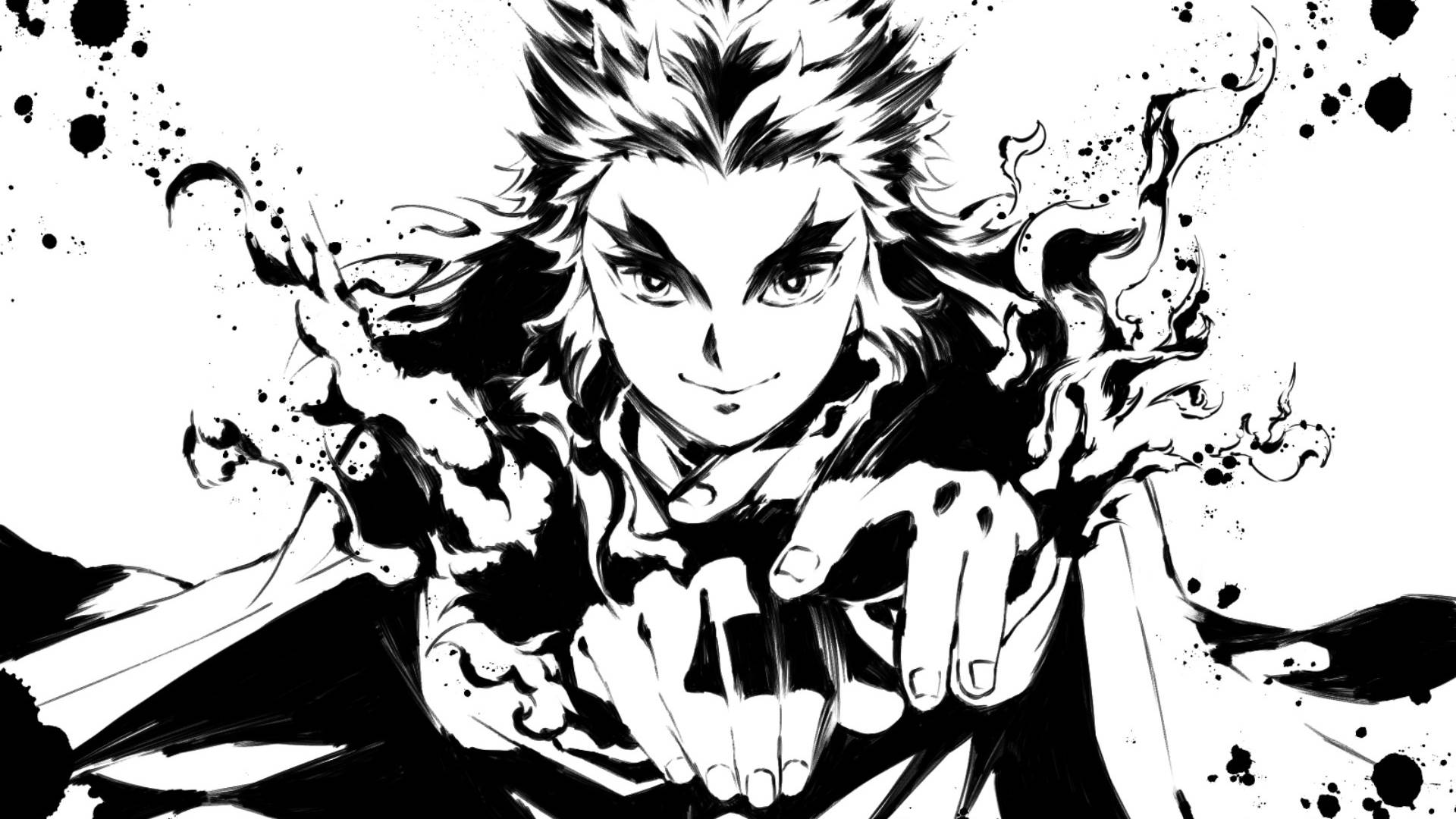 Anime Alb Kyōjurō Rengoku Demon Slayer Fundal