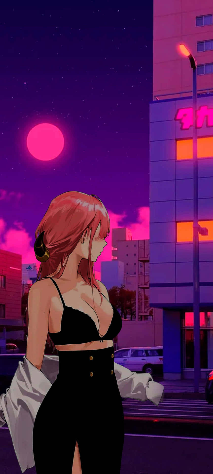 Anime Clădire Vaporwave Fundal