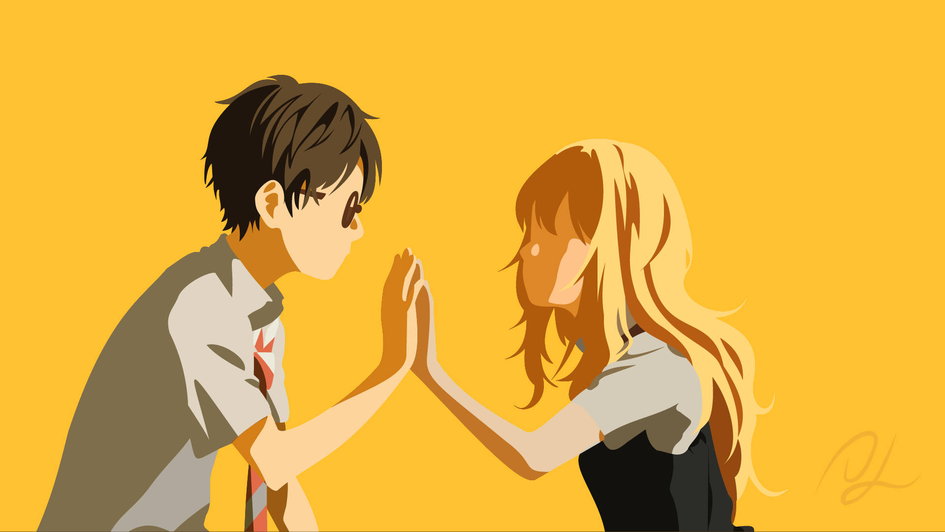 Anime Cuplu Your Lie In April Fundal