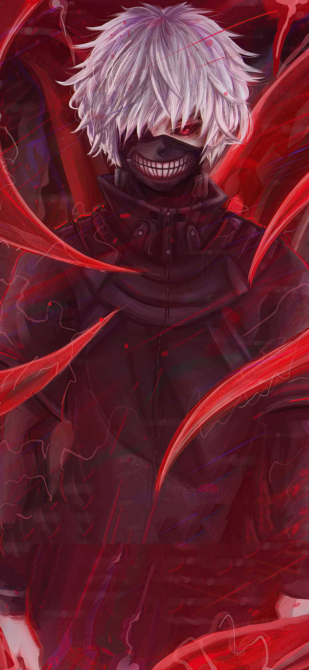 Anime Edgy Tematic Roșu Ken Kaneki Fundal
