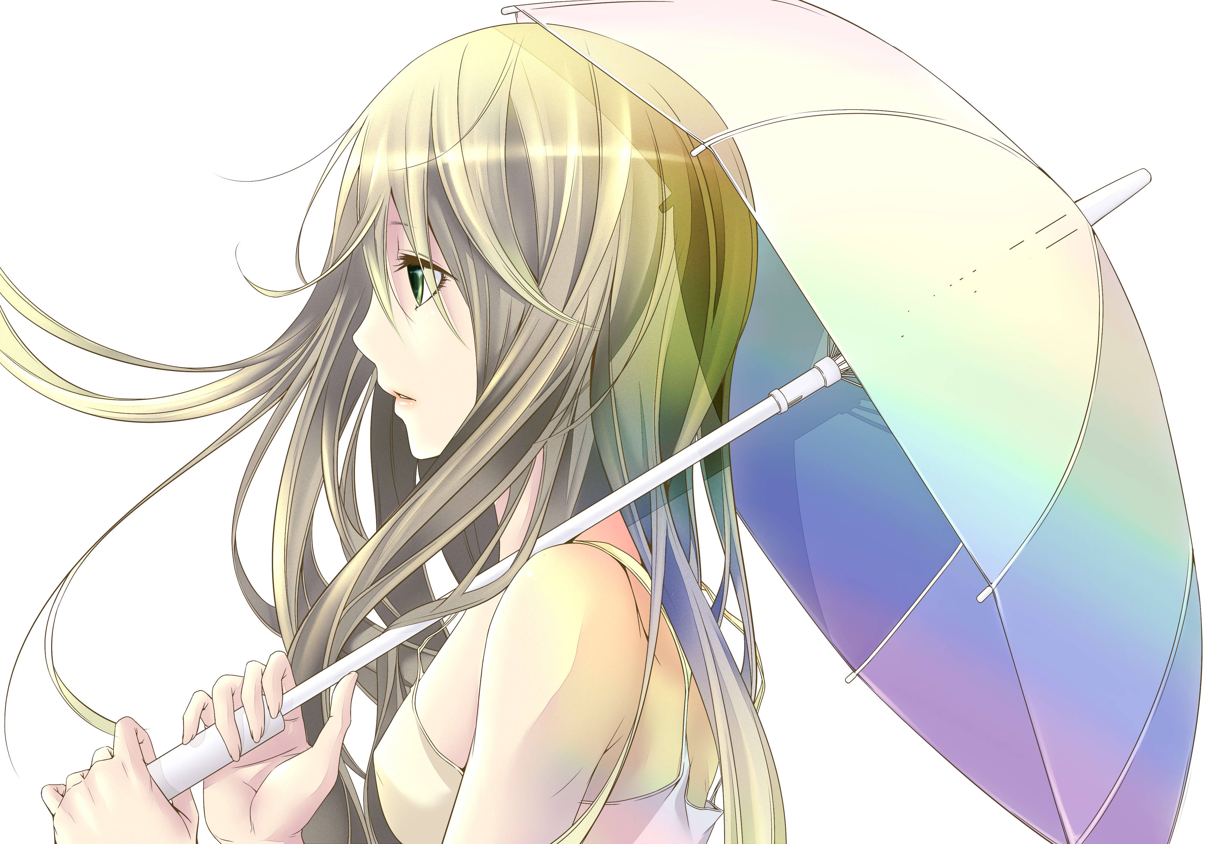 Anime Fată Blondă 4K Fundal