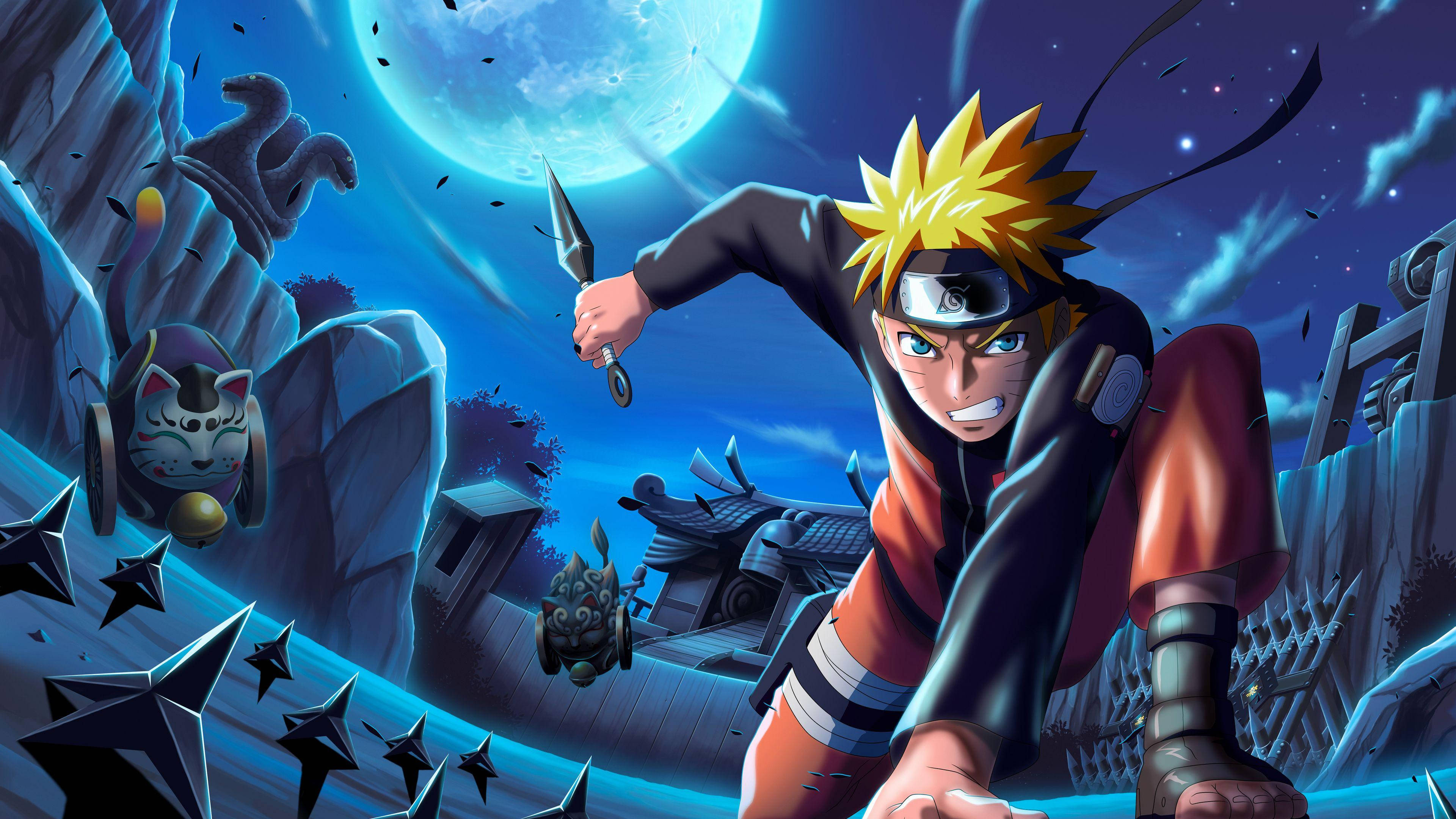 Anime Gaming Naruto în Poziție de Aterizare Fundal