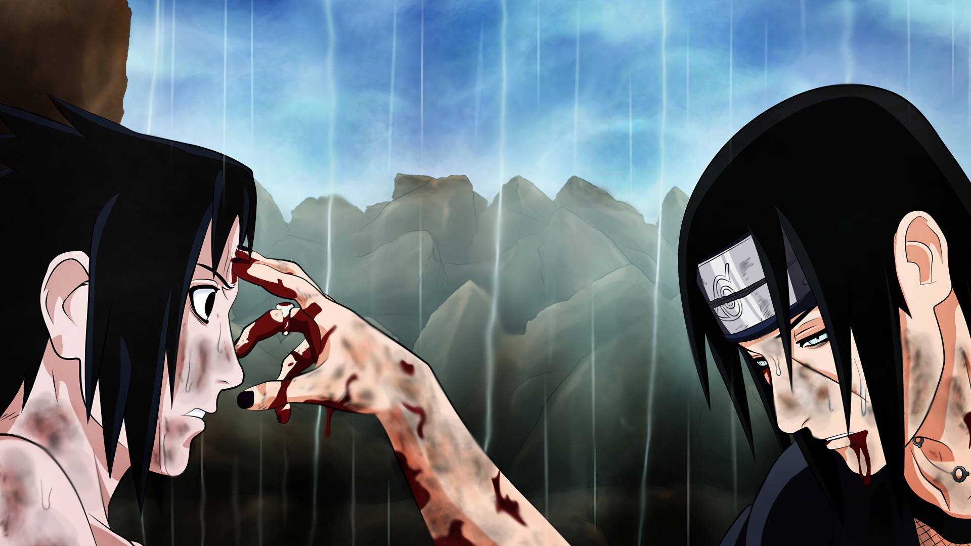 Anime Itachi Sasuke 1920 x 1080 Fundal