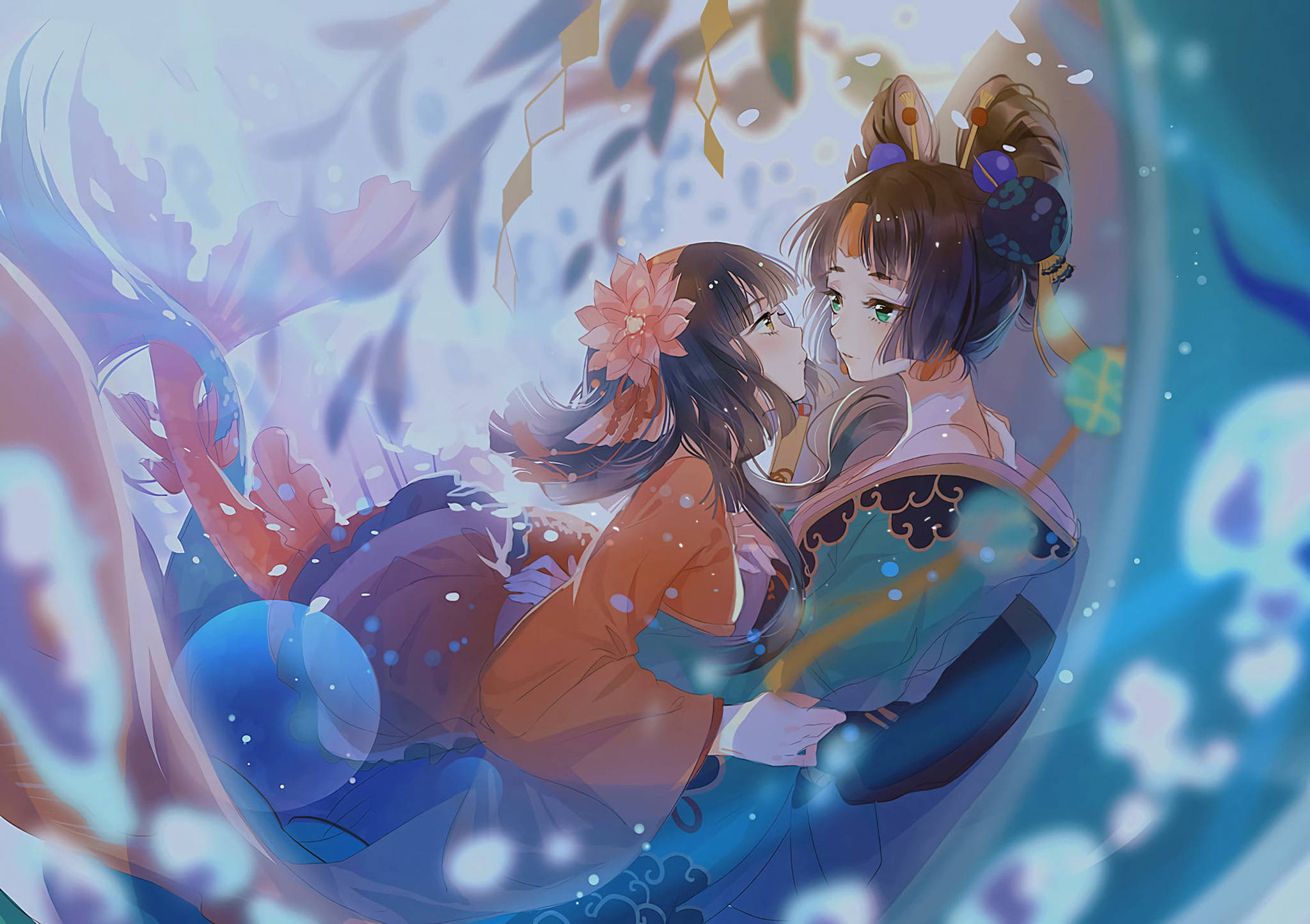 Anime Lesbiană Koi și Shouzu Fundal