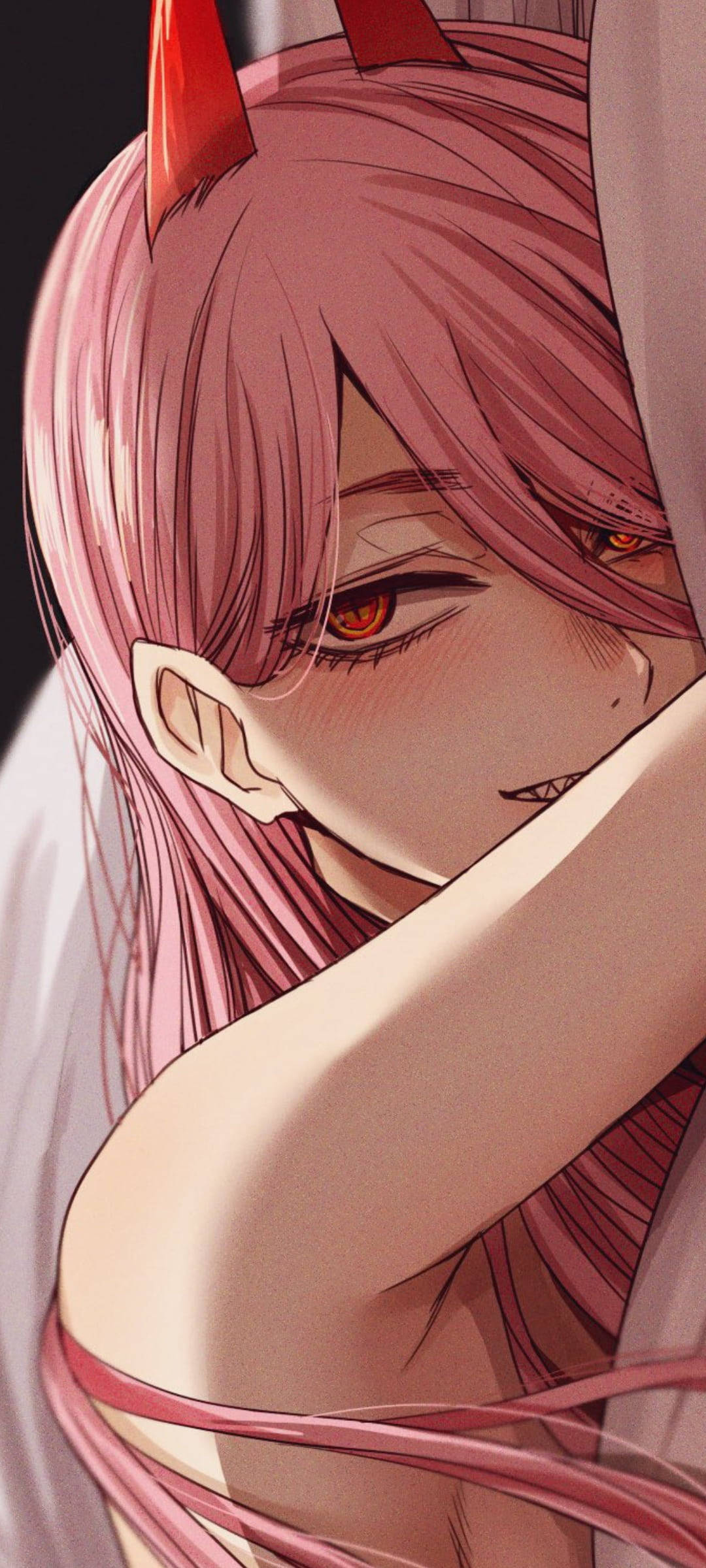 Anime Pink Baddie cu coarne Fundal