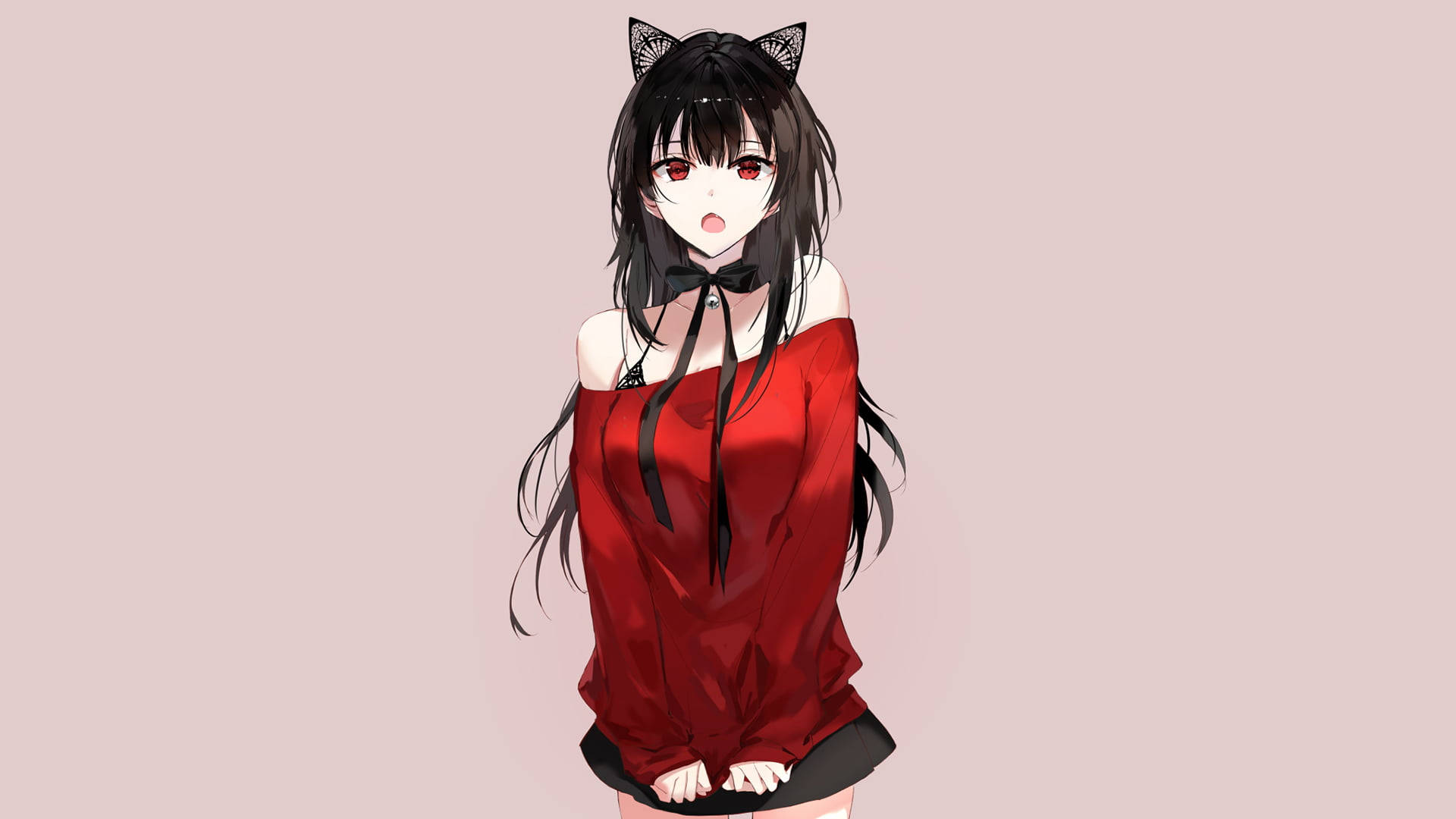 Anime Roșu cu Ochi Roșii Fundal