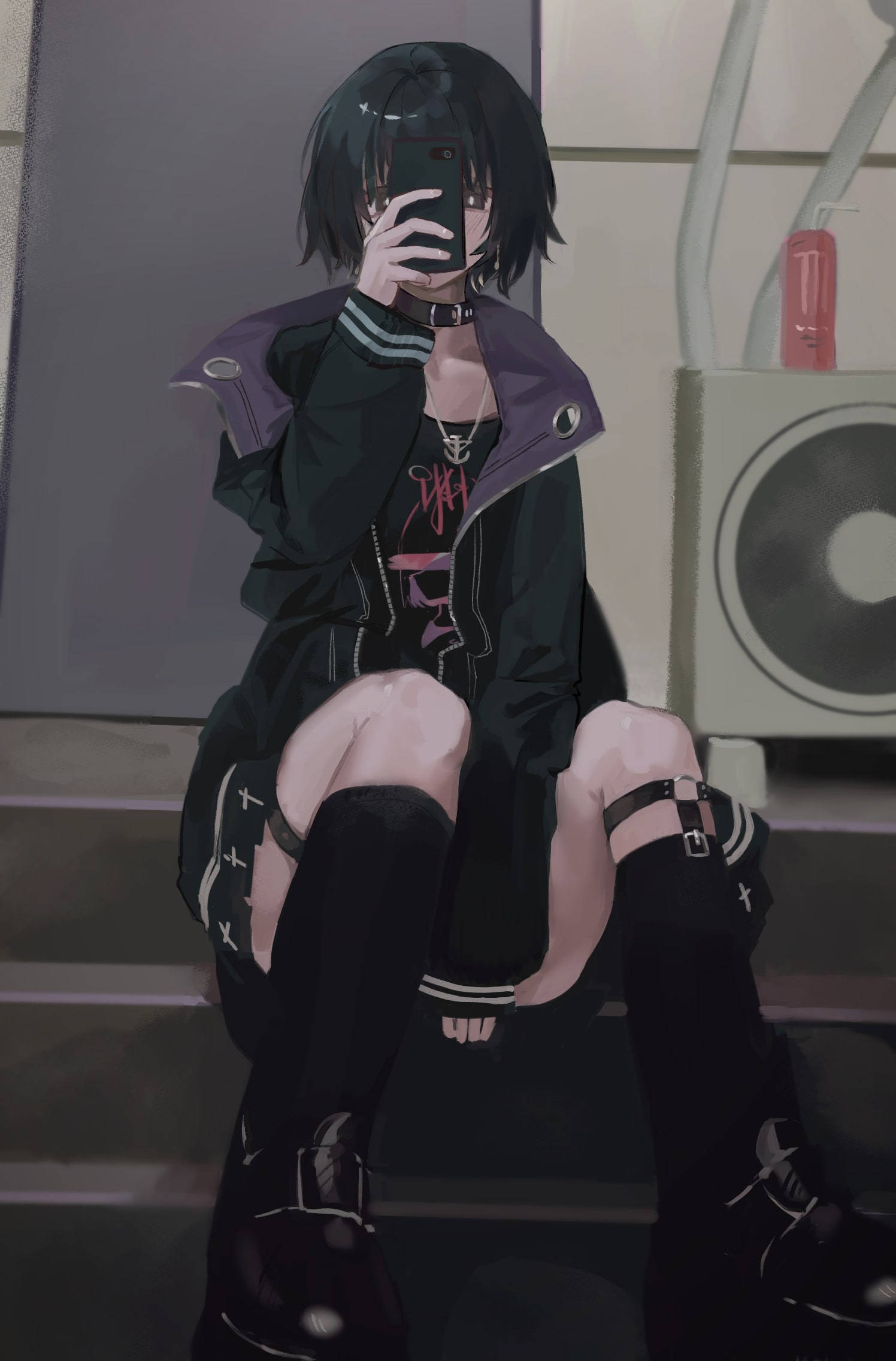 Anime Telefon Goth Fundal