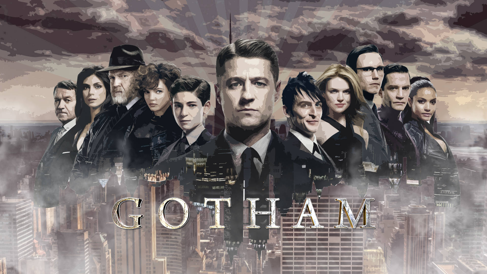 Ansamblu Gotham Estetic Maro 4K Fundal