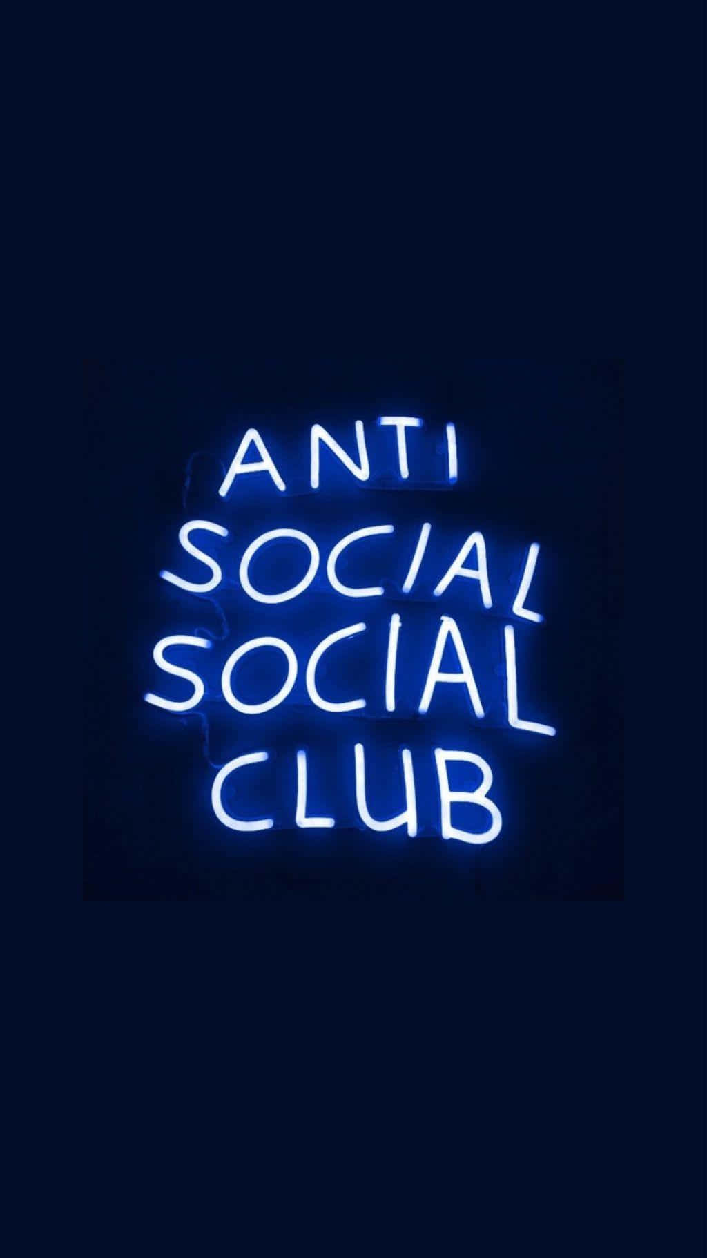 Anti Social Club Semn Neon Albastru pentru iPhone Fundal