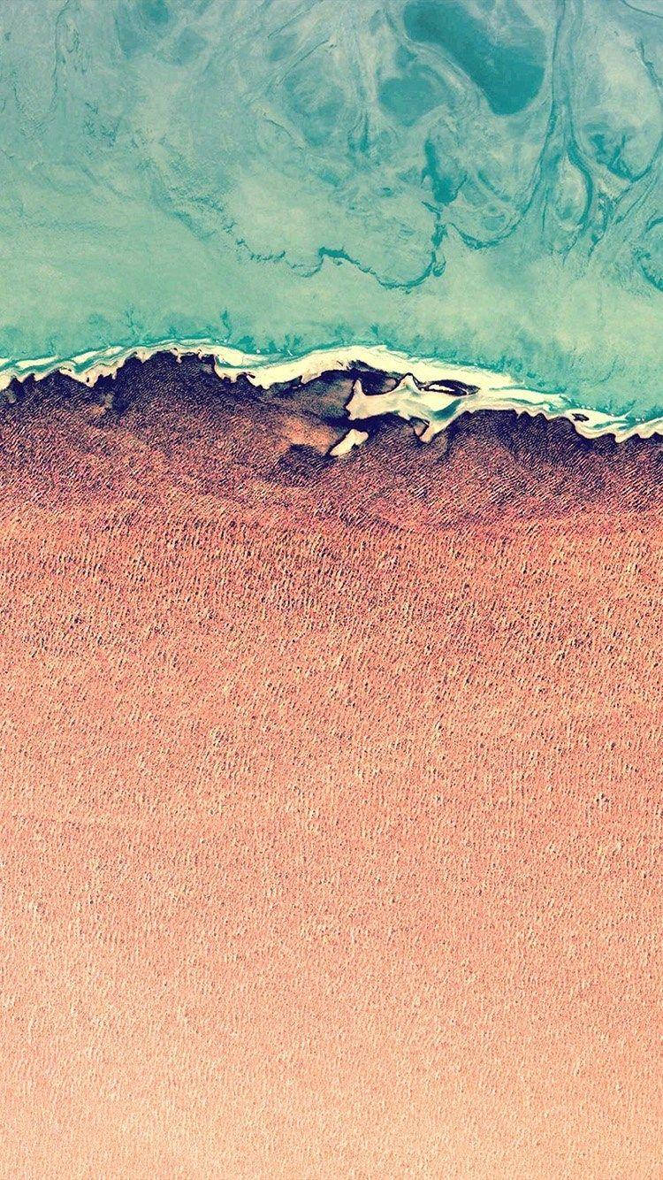 Apă de mare și nisip portocaliu pictură iOS 12 Fundal