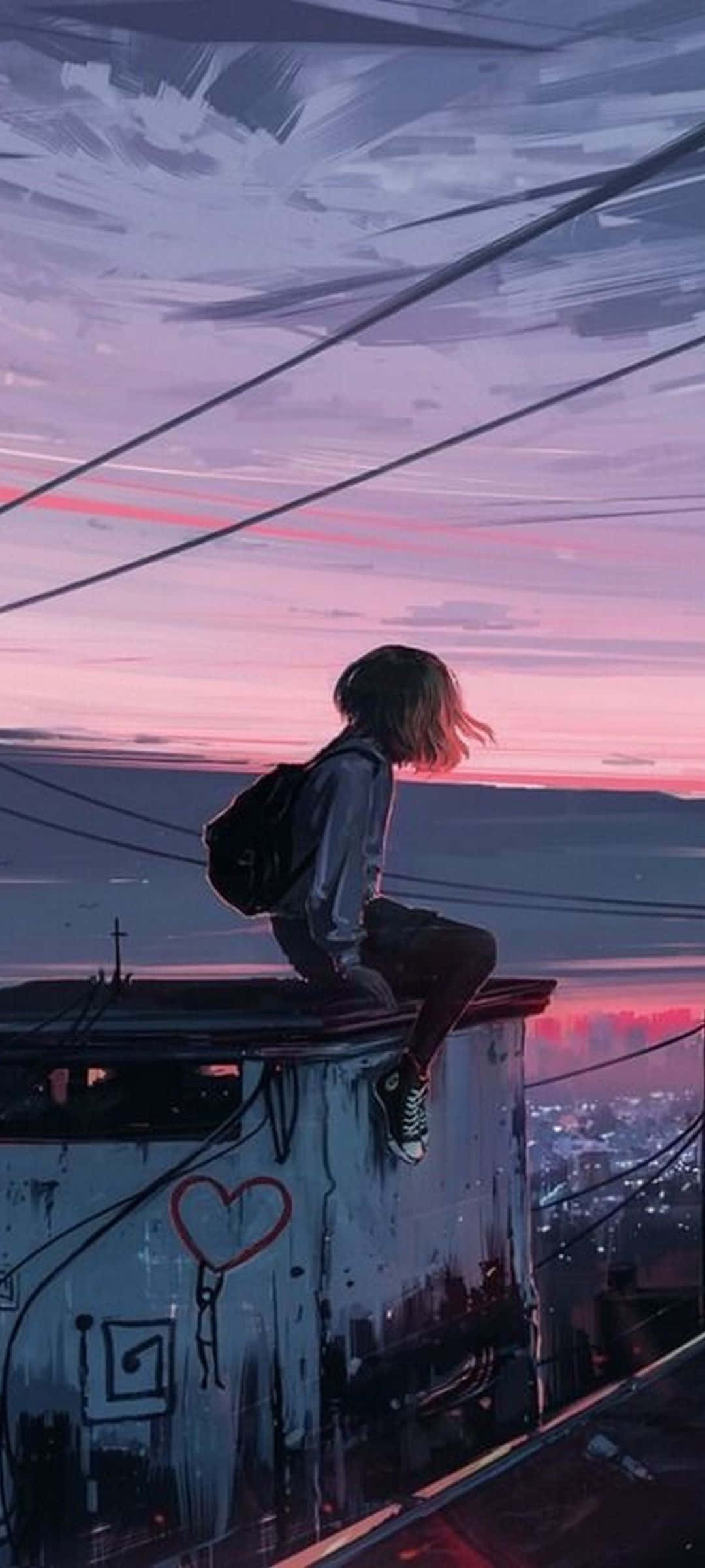 Apel_ Contemplativ_ Stil_ Anime Fundal