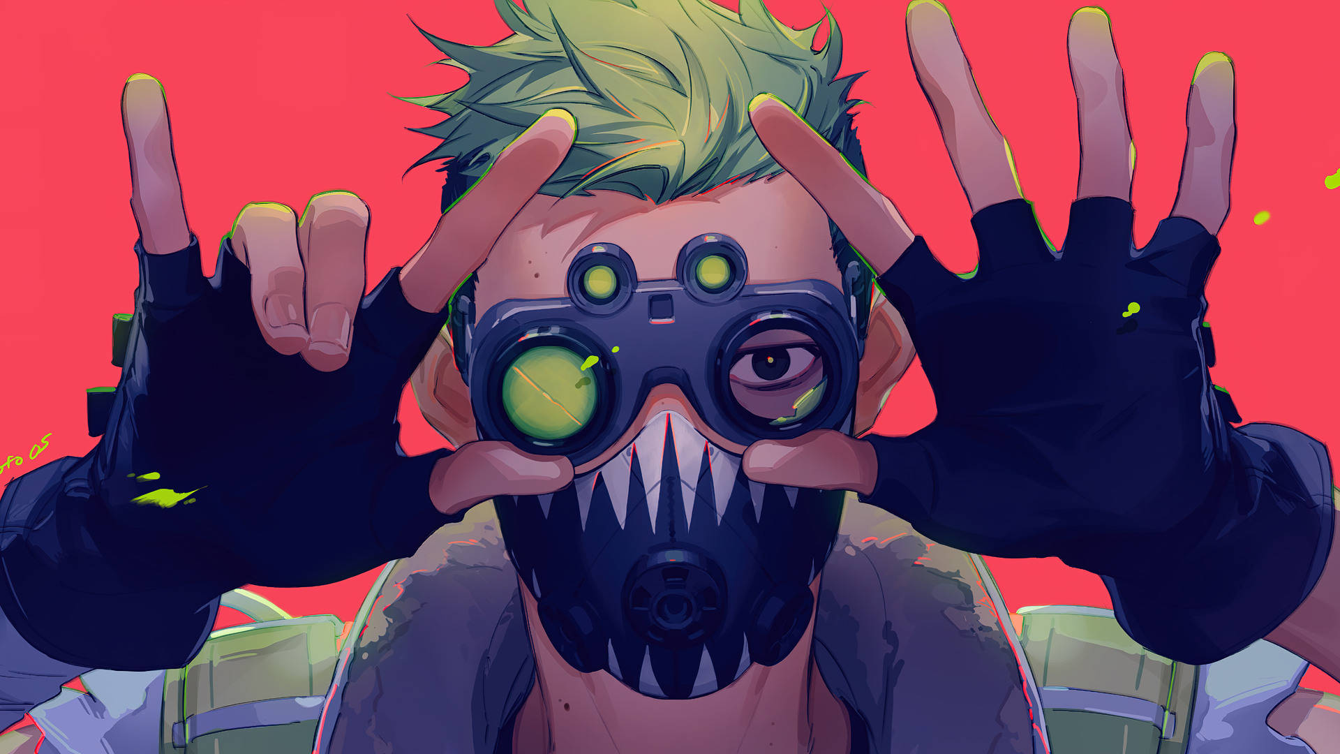 Apex Legends Octane Un Singur Ochi — GIF pentru desktop Fundal
