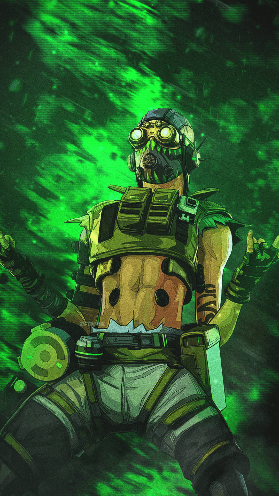 Apex Legends Octane tematică verde Fundal
