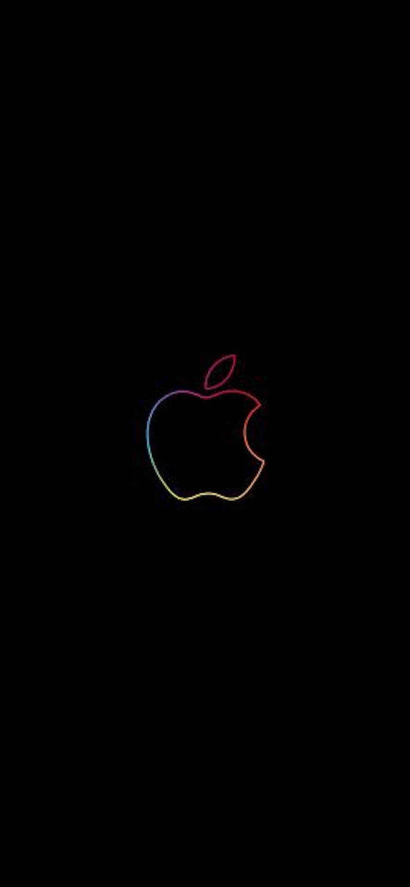 Apple iPhone XR cu margini vibrante în curcubeu Fundal