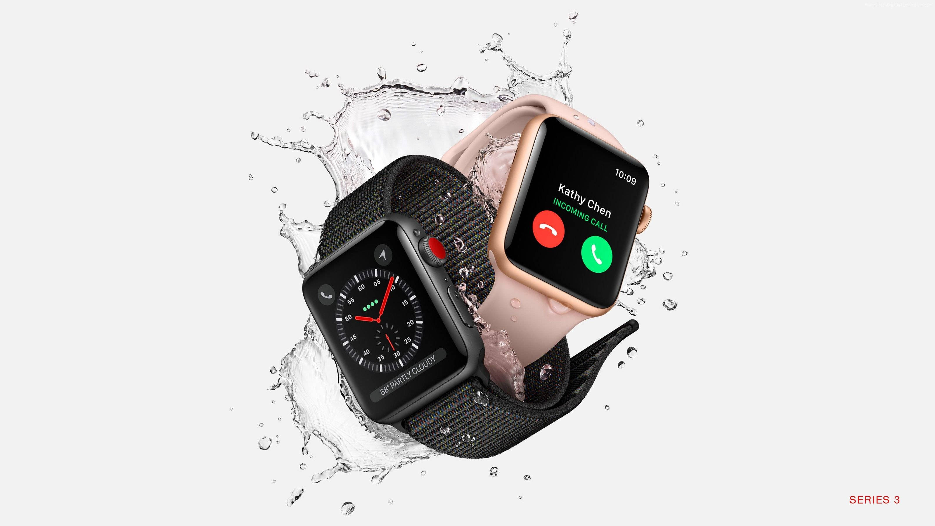 Apple Watch cu Stropi de Apă Fundal