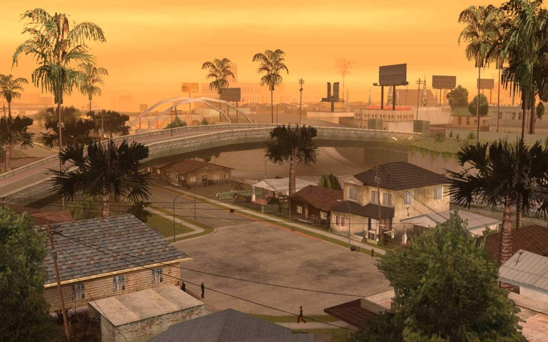 Apus de soare în oraș GTA SA 4K Fundal