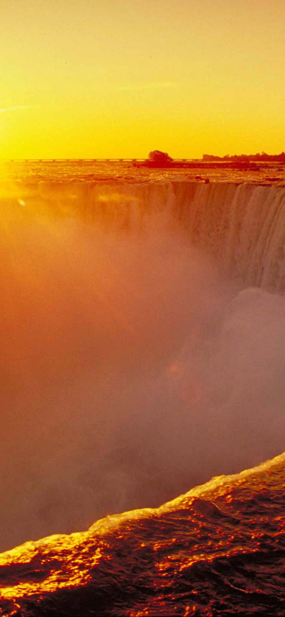 Apus de Soare iPhone X Niagara Falls Fundal