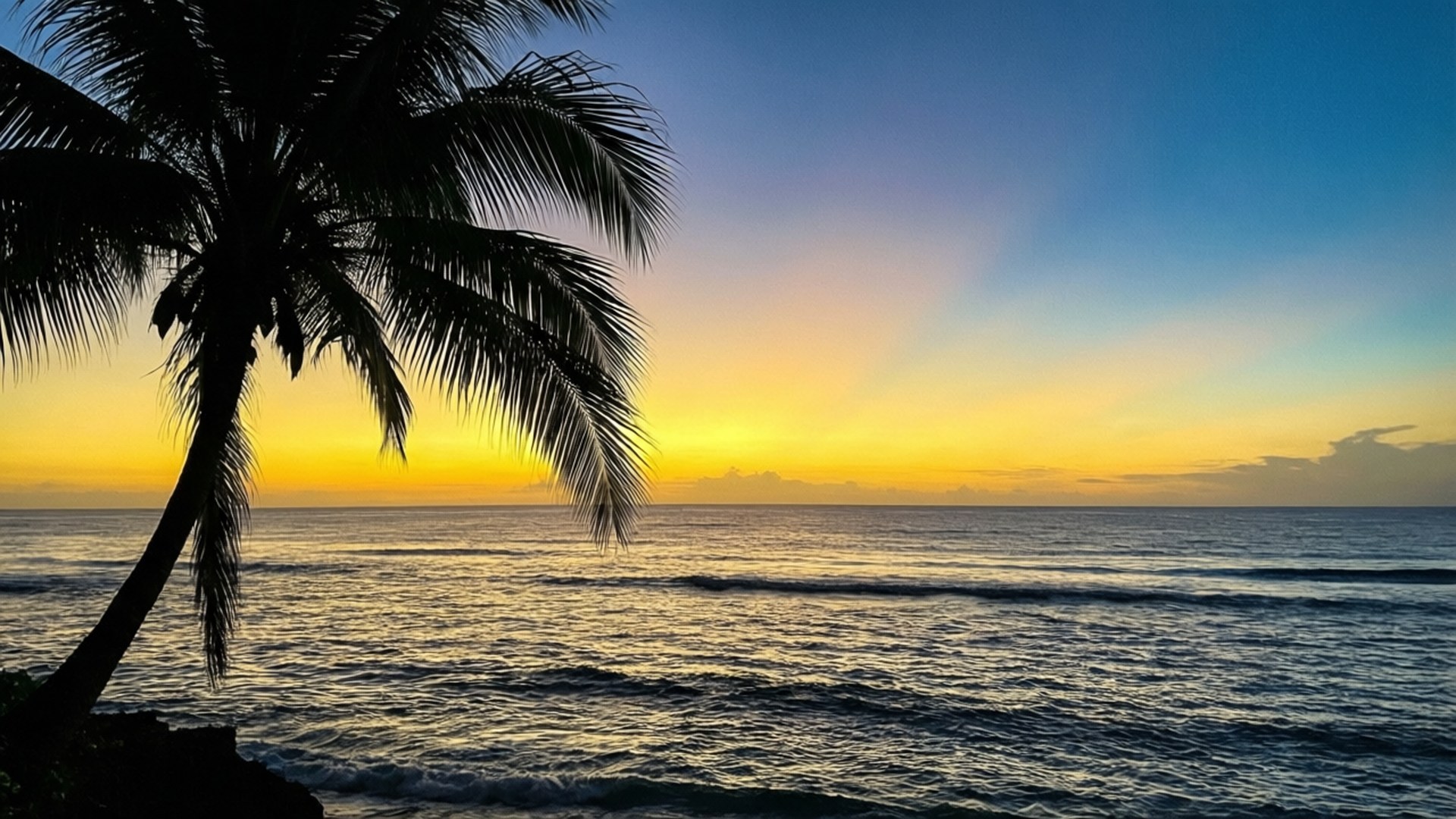 Apus de soare tropical paradisiac Fundal