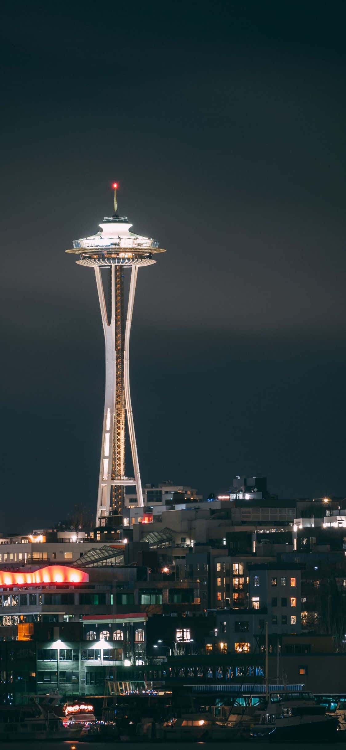 Apus spectaculos în Seattle, cu iPhone X Fundal