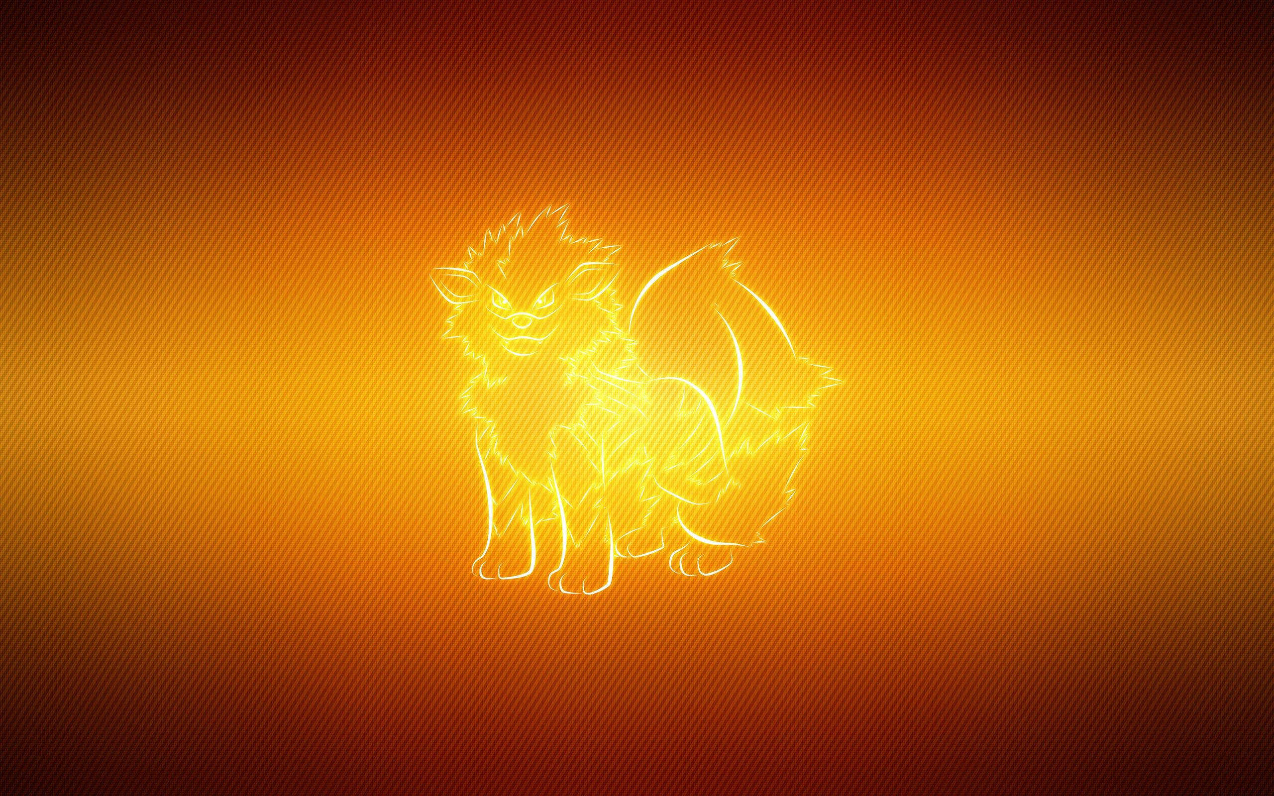 "Arcanine sălbatic cutreieră orașul neon." Fundal