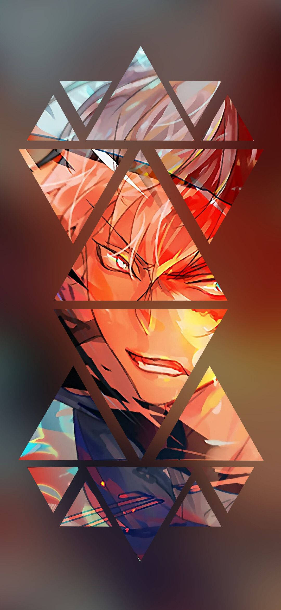 "Arzând puternic: O interpretare artistică a popularului personaj anime - Todoroki" Fundal
