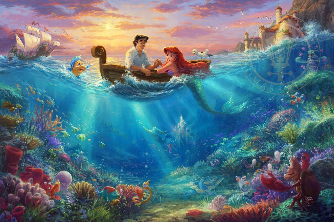 Ariel Eric Pictură Pixel Disney Laptop Fundal