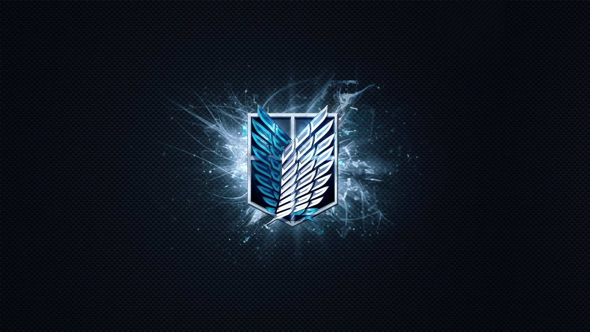 Aripile Albastre ale Libertății Logo Attack on Titan Fundal
