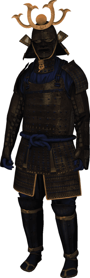 Armură tradițională de samurai cu coif Kabuto Fundal
