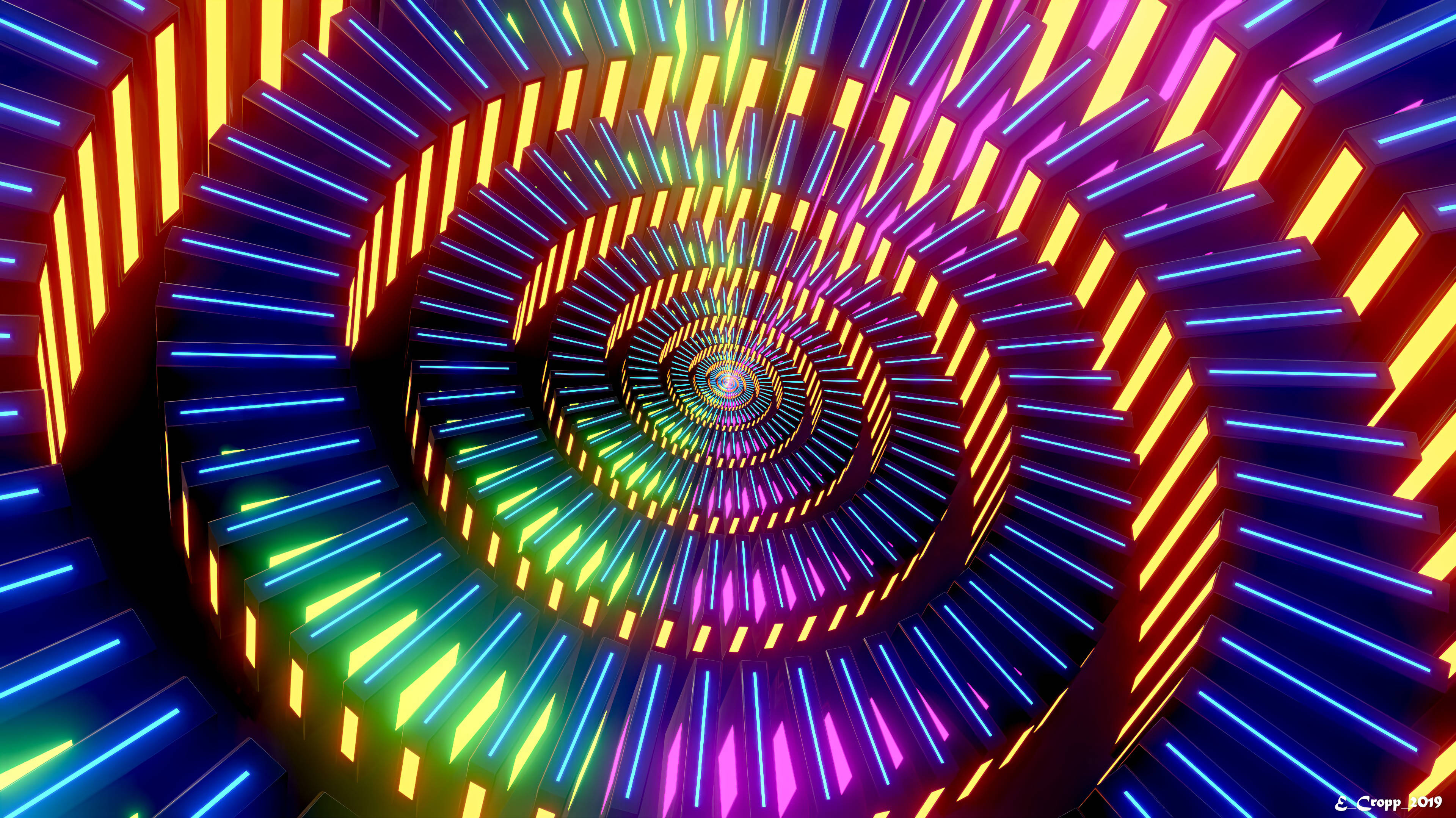 Artă abstractă cu spirală strălucitoare Fundal