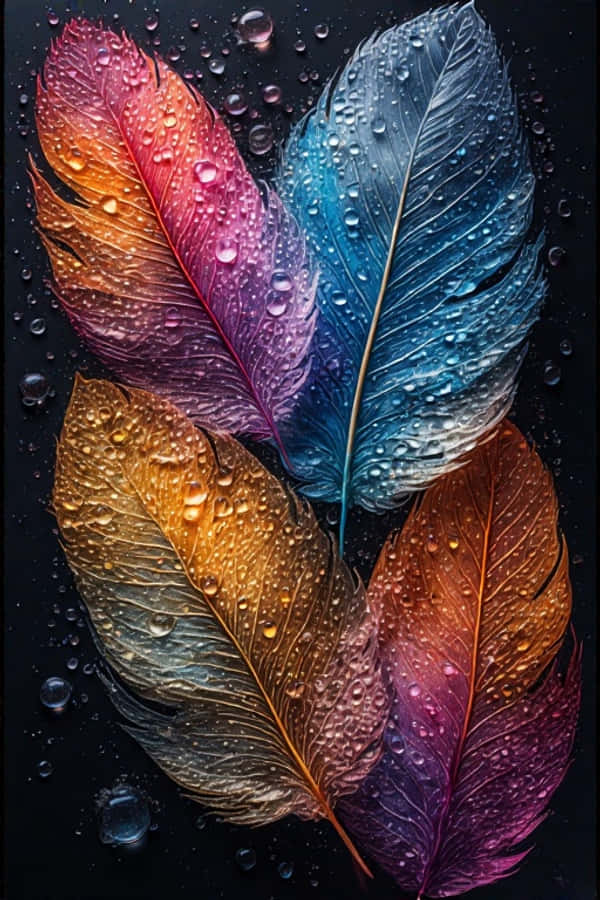 Artă abstractă vibrantă cu pene colorate 4K Fundal