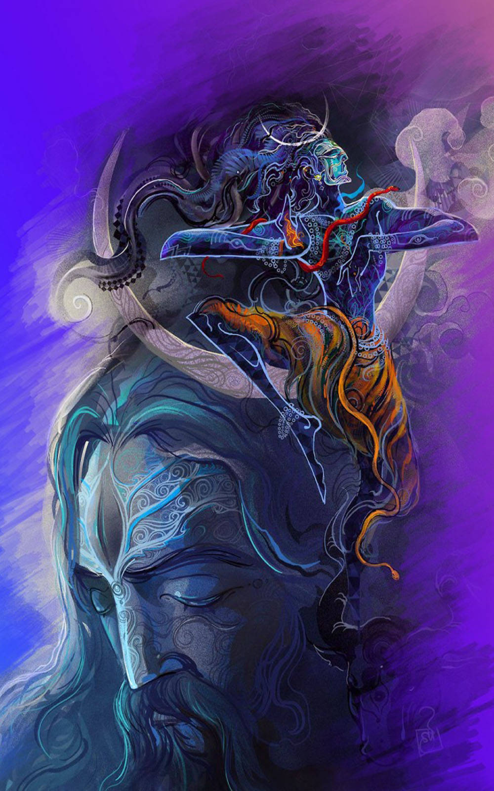 Artă Aghori Shiva Fundal