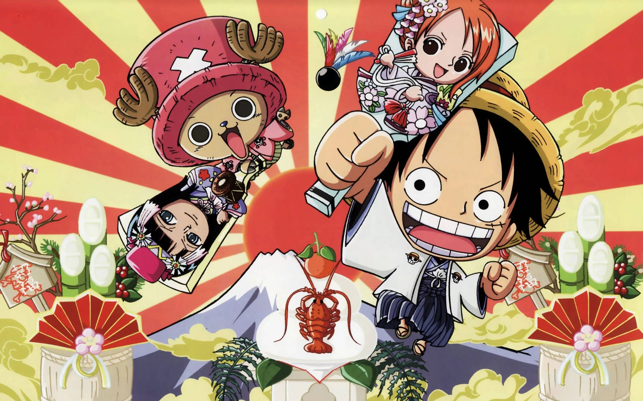 Artă amuzantă anime One Piece Fundal