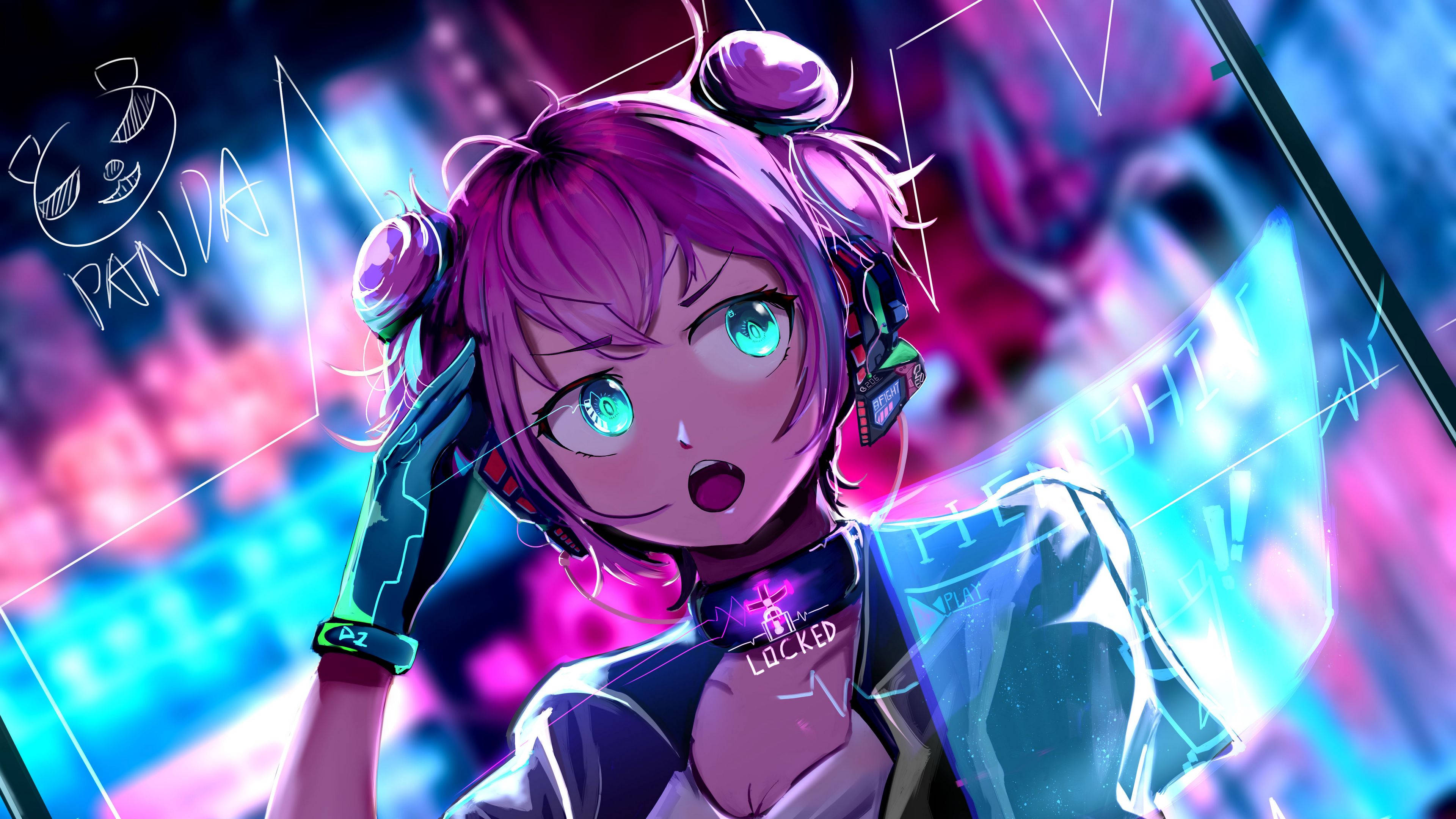 Artă anime 4K cu Sayori Fundal