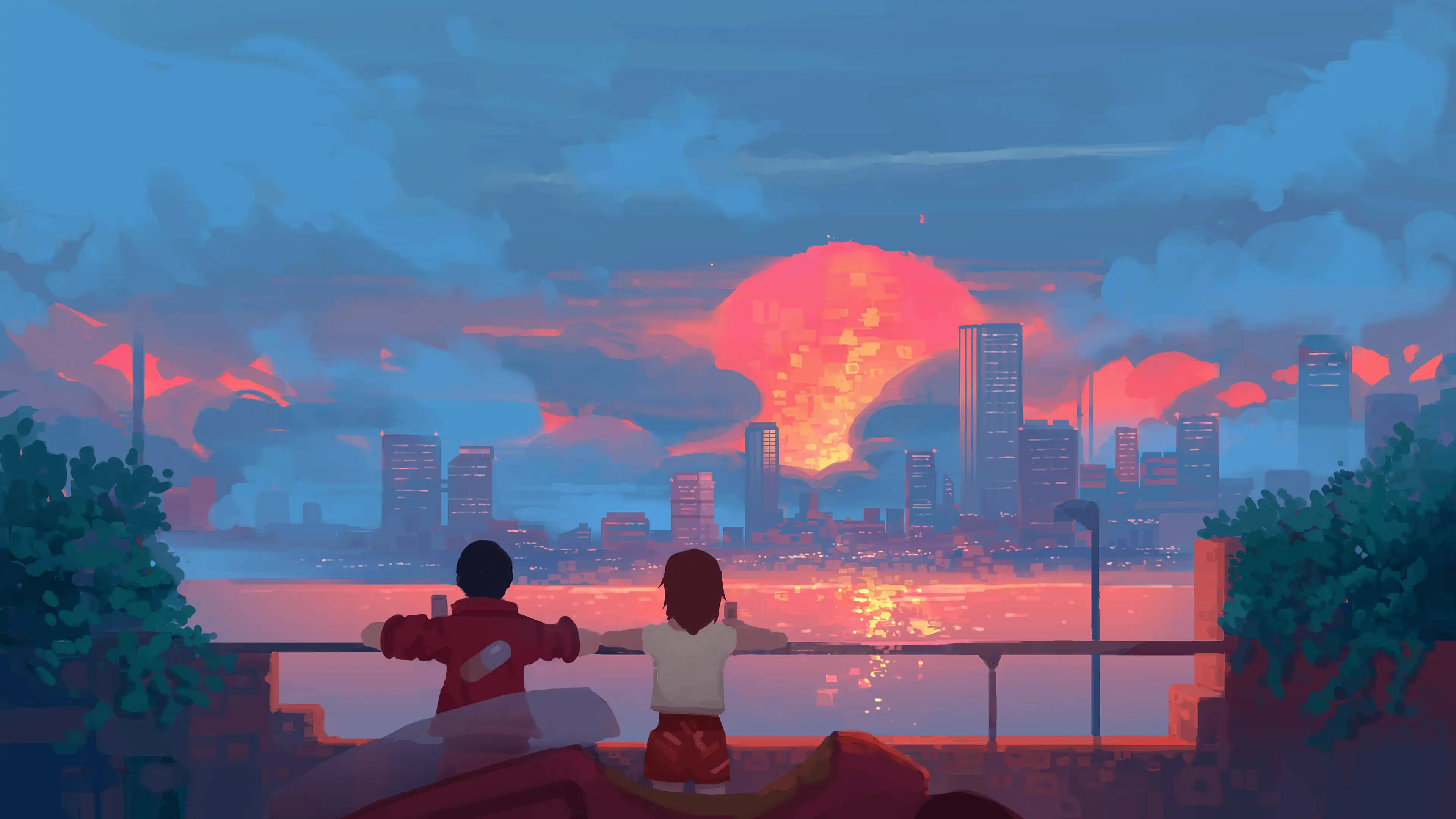 Artă anime estetică Akira pentru desktop Fundal