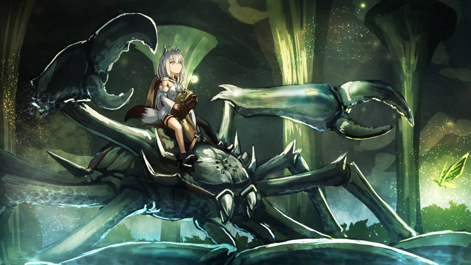 Artă anime estetică cu peșteră fantastică pentru desktop Fundal