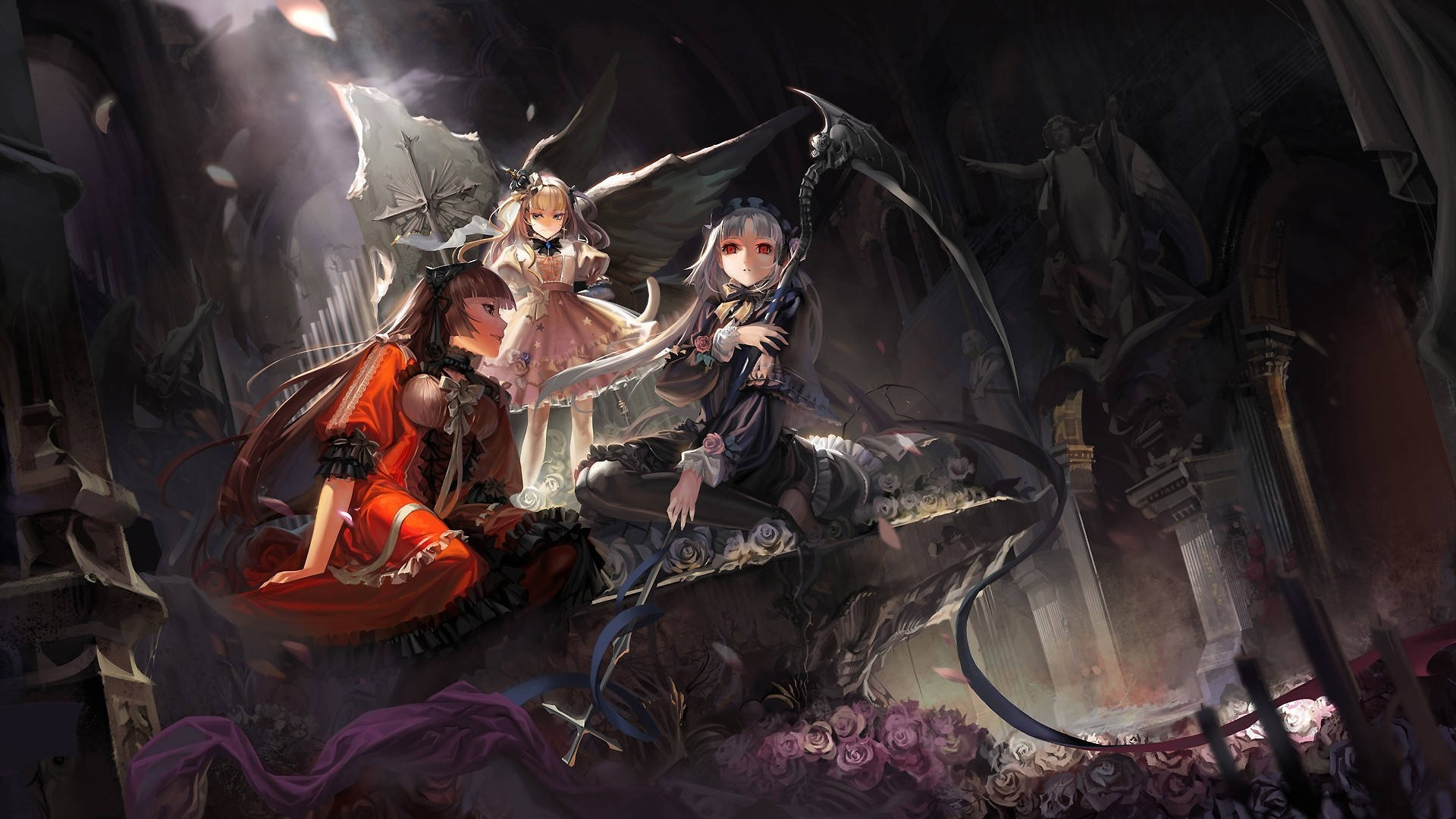 Artă Anime Întunecată Rozen Maiden Fundal
