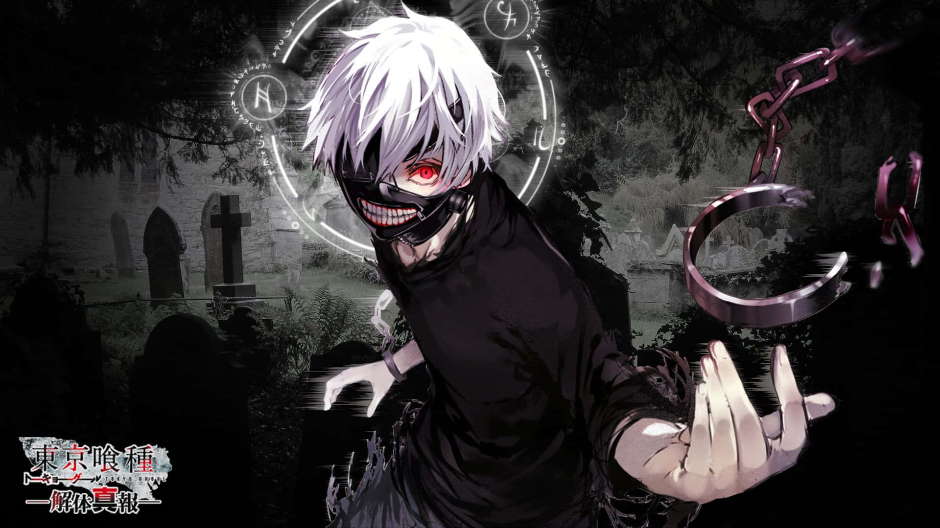 Artă anime întunecată și drăguță Tokyo Ghoul Kaneki Ken Fundal