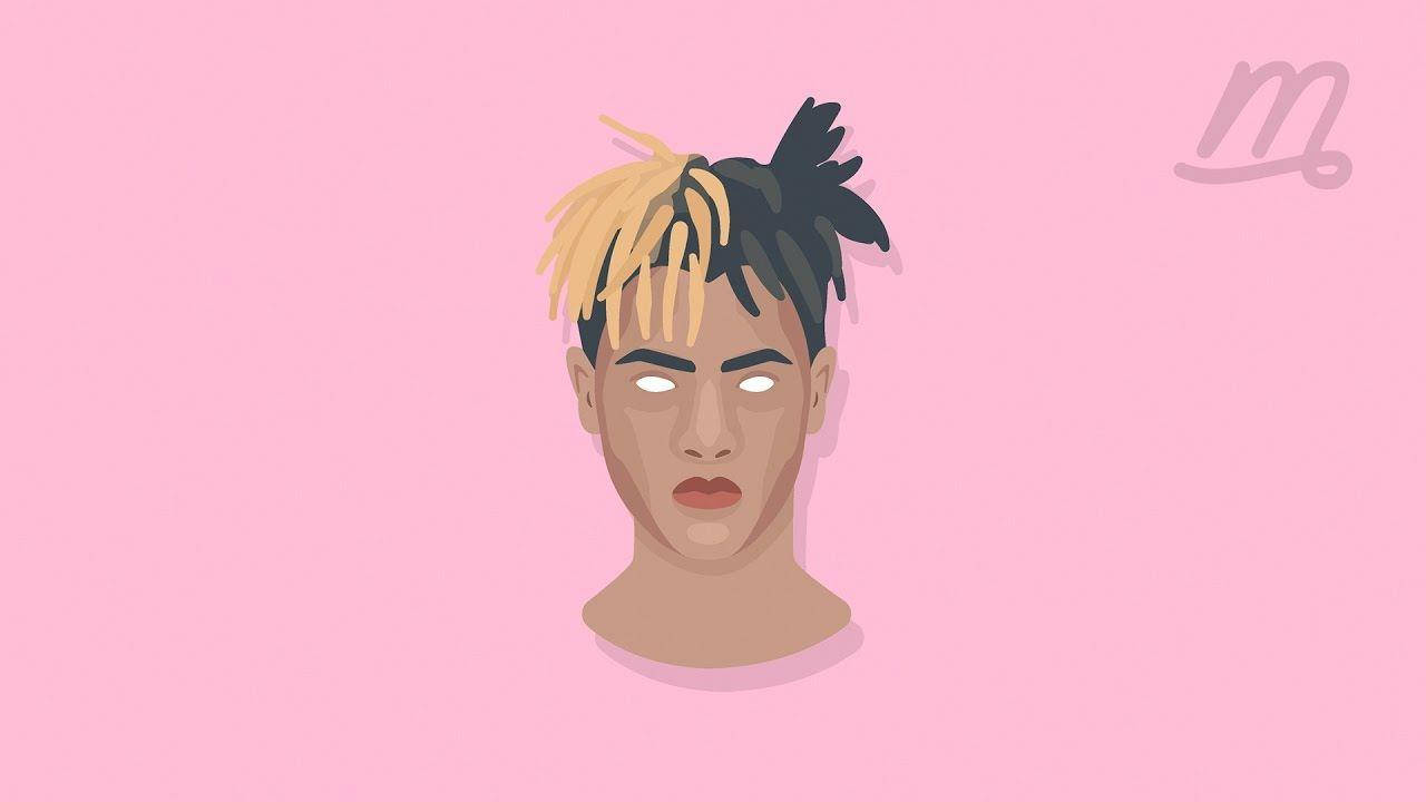 Artă anime Xxxtentacion în roz Fundal