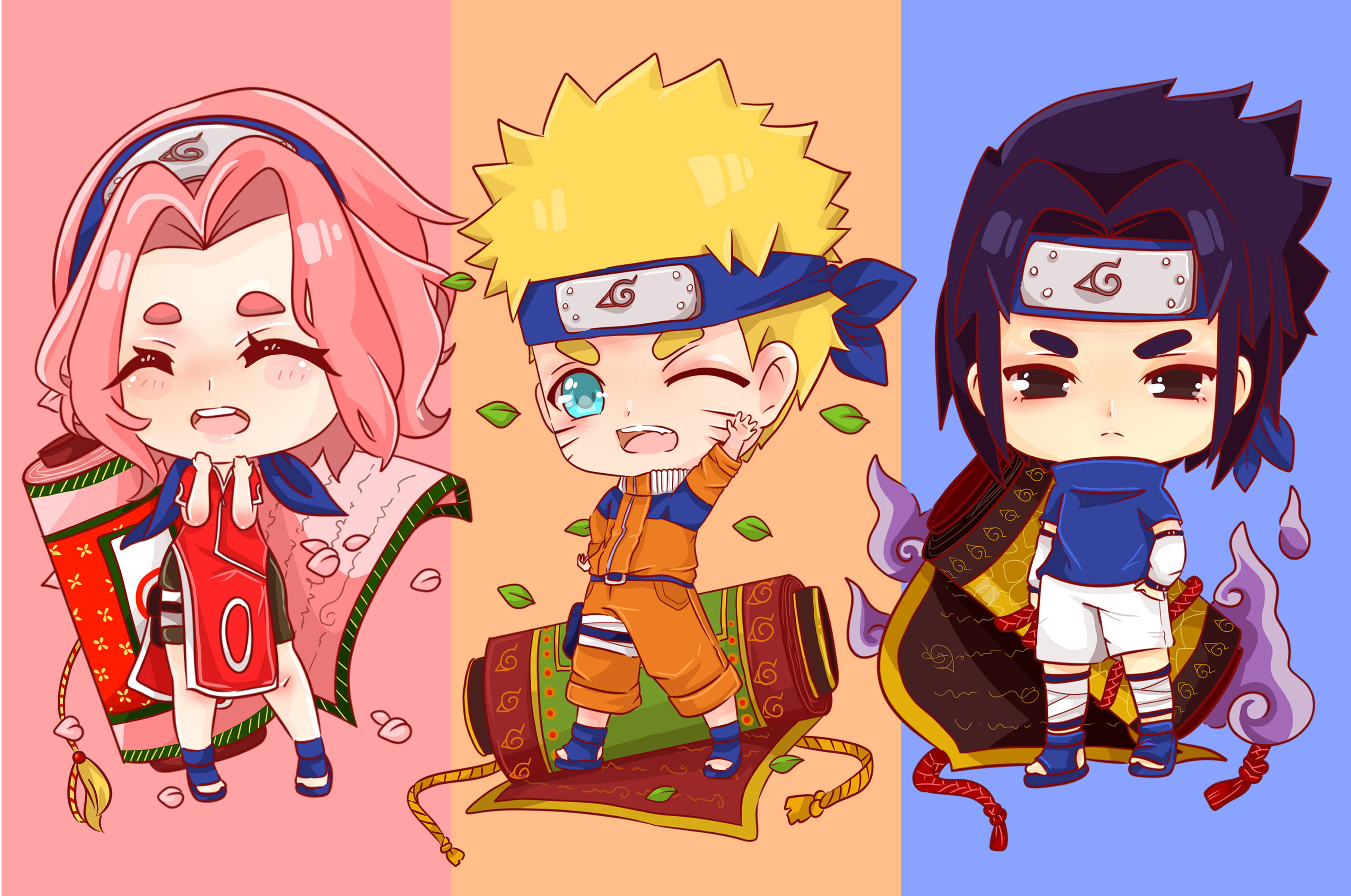 Artă Chibi Naruto 4K Fundal