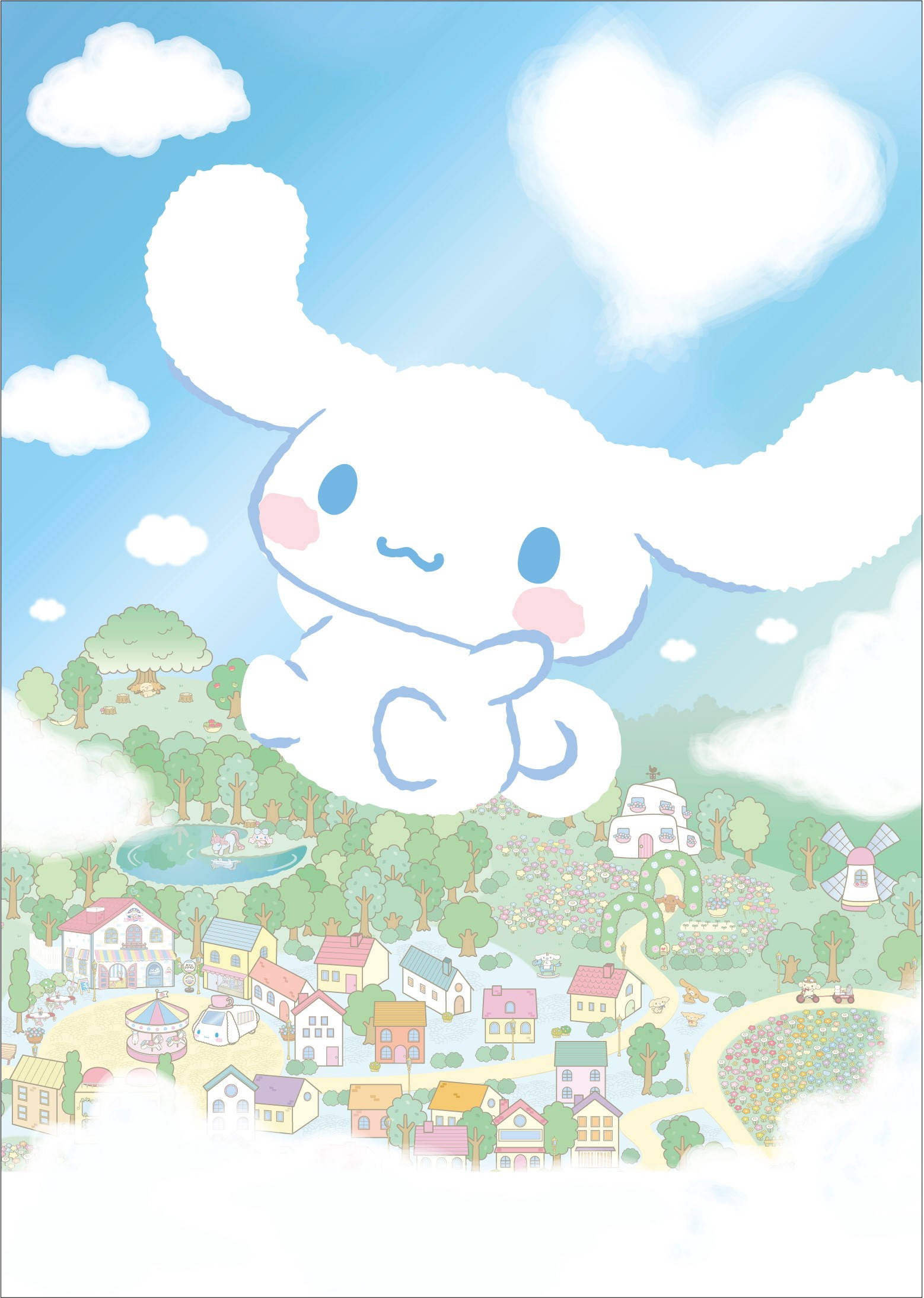 Artă Cinnamoroll Zburător Fundal